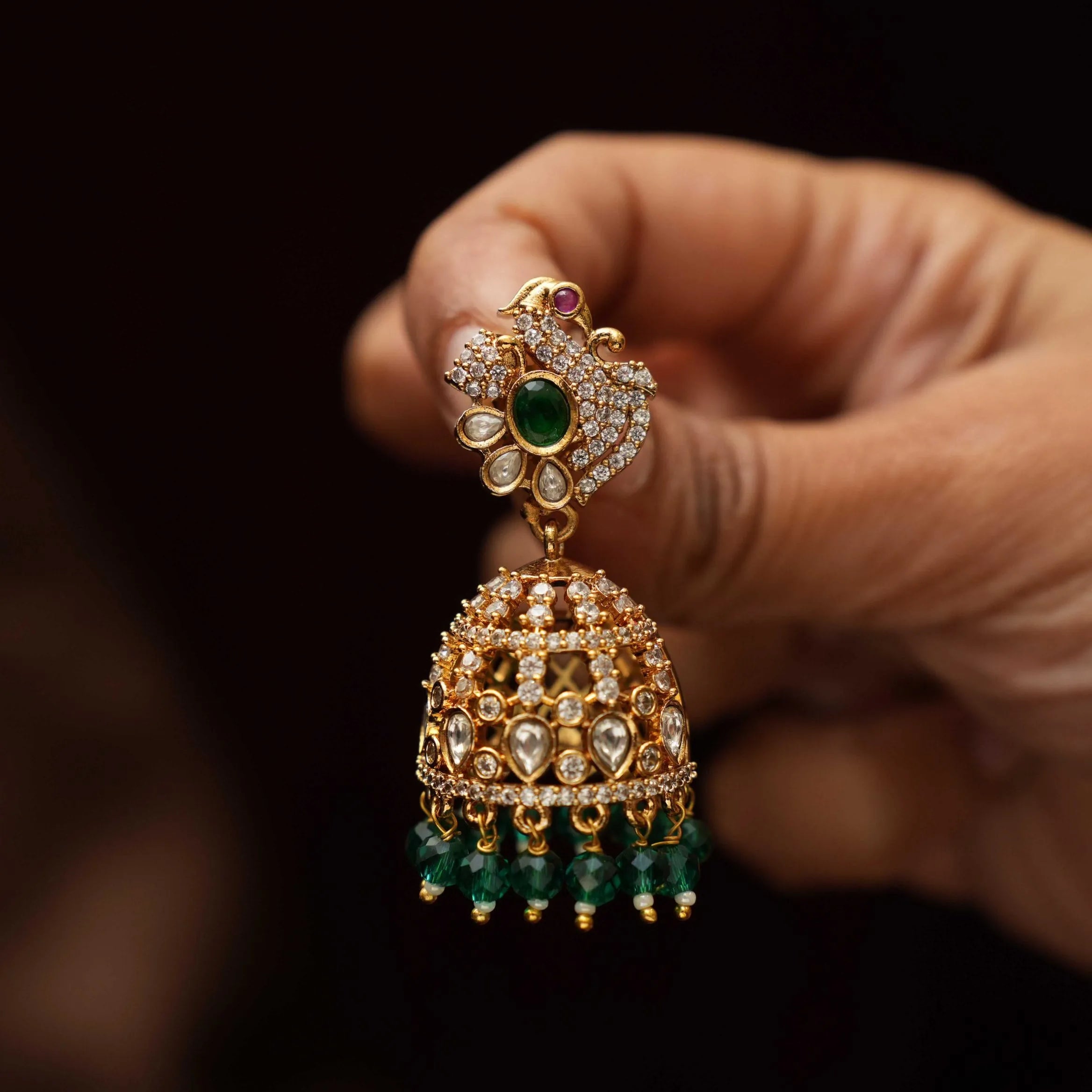 Shradha Zircon Jhumka Earrings