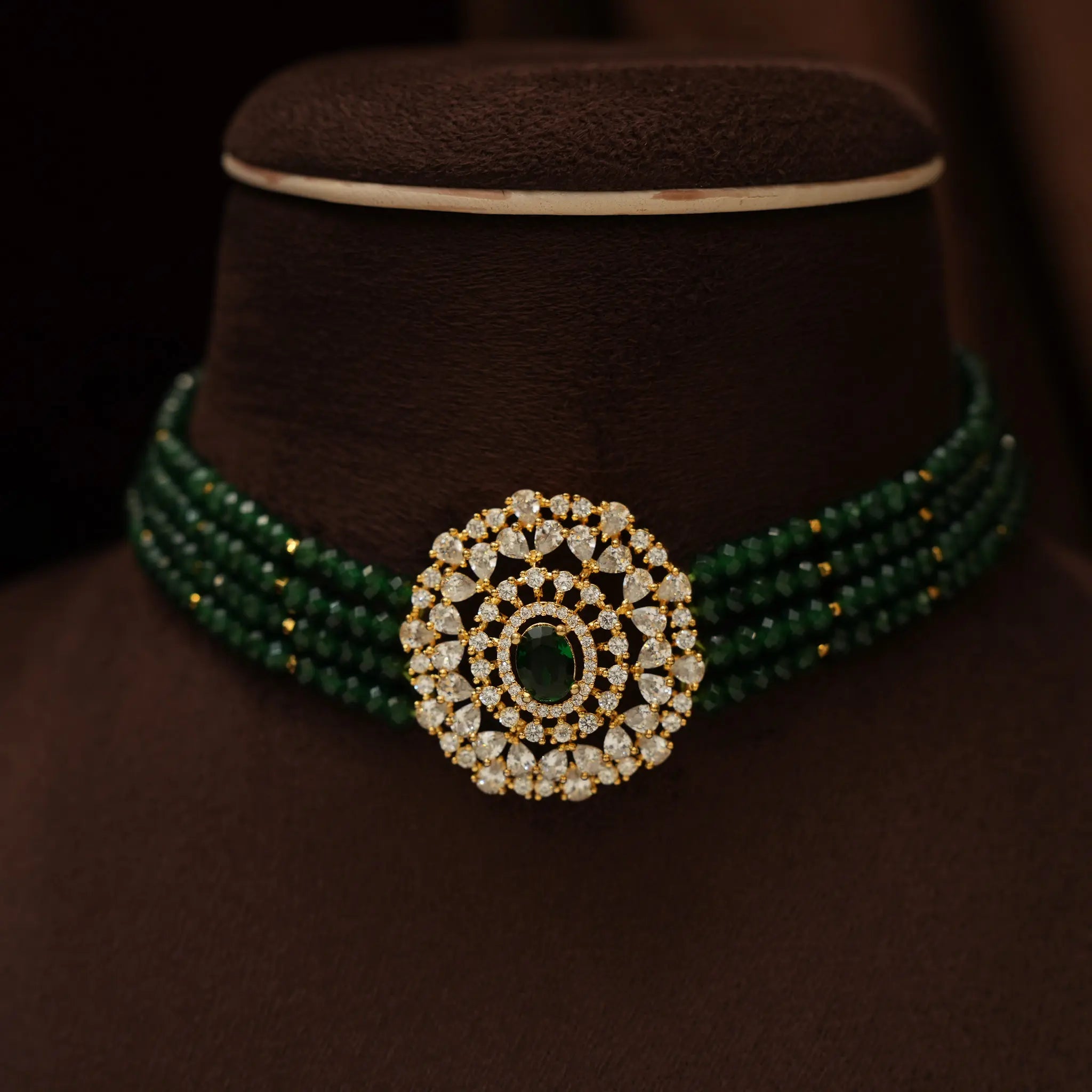 Shreya Beaded Choker - Green