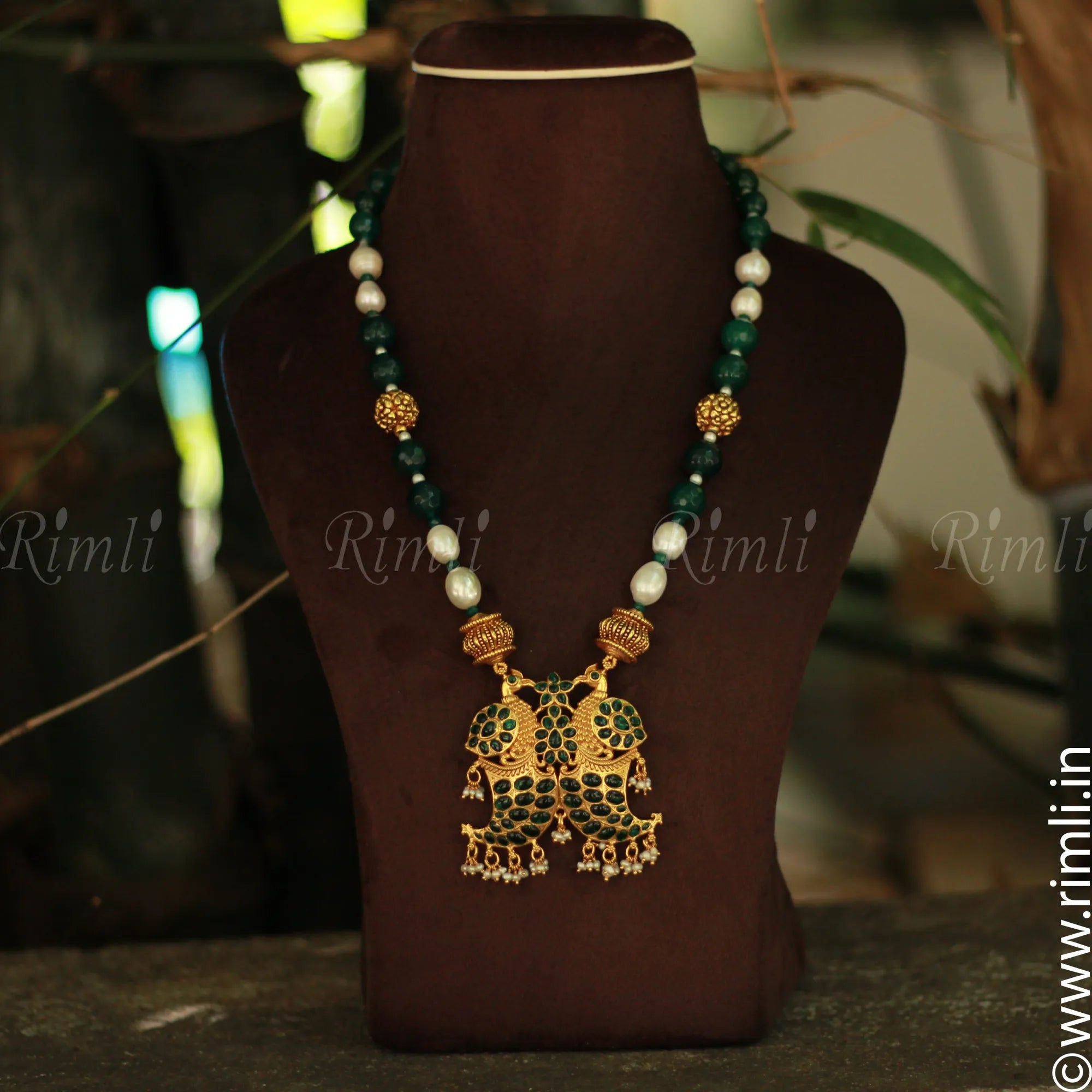 Silver Peacock Necklace - Rimli Boutique