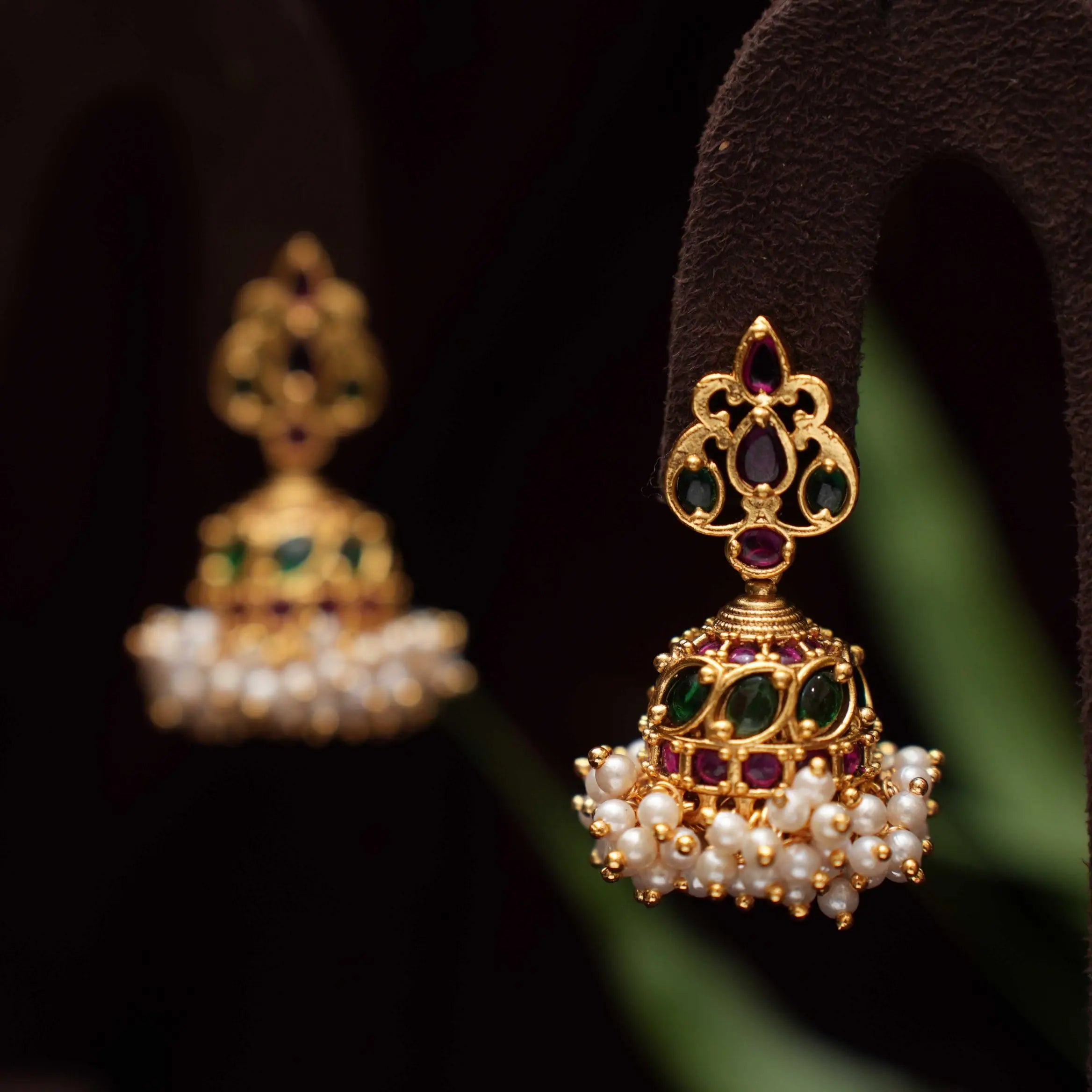 Sindhu Antique Jhumka Earrings - Multicolor