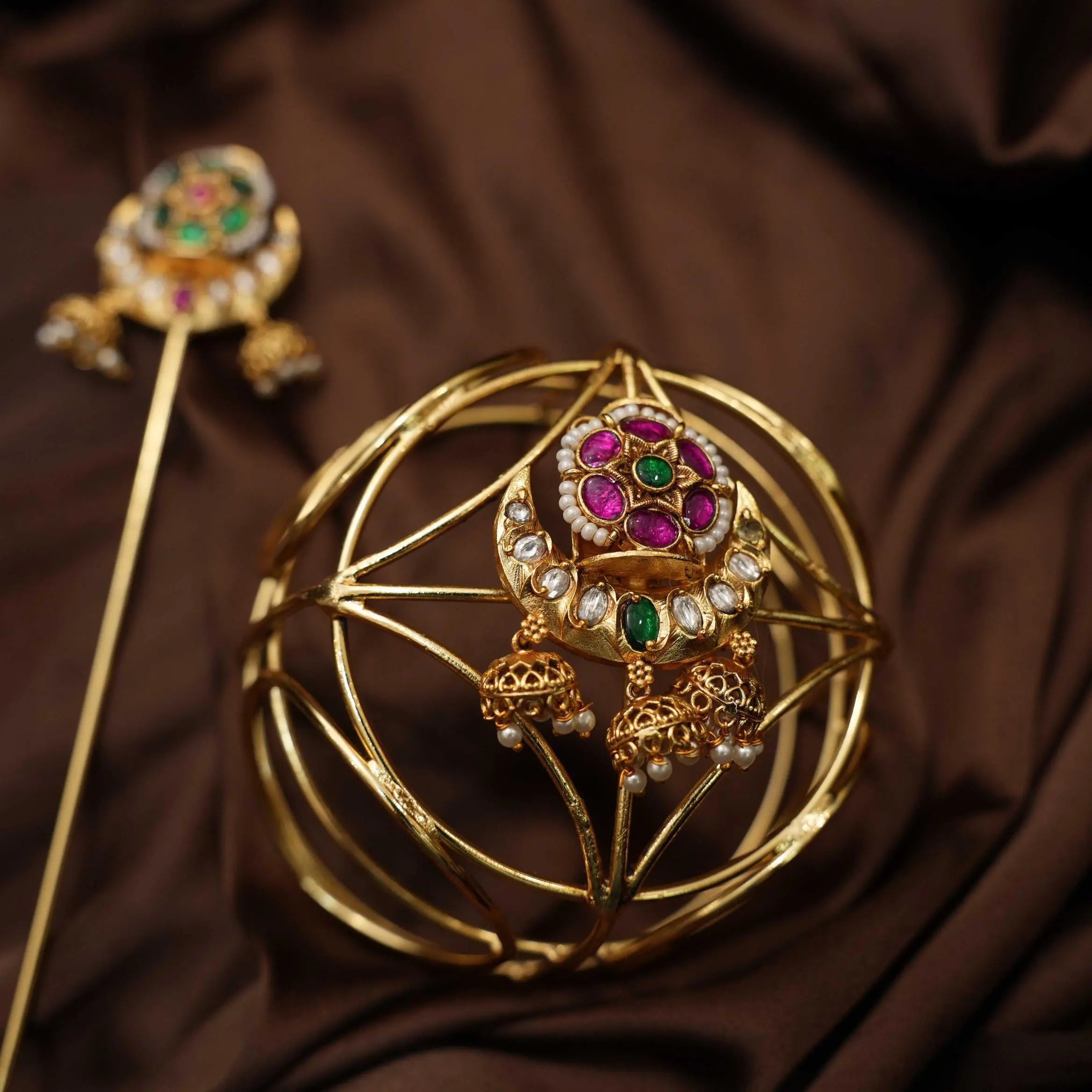 Srilekha Hair Bun Cage - Red