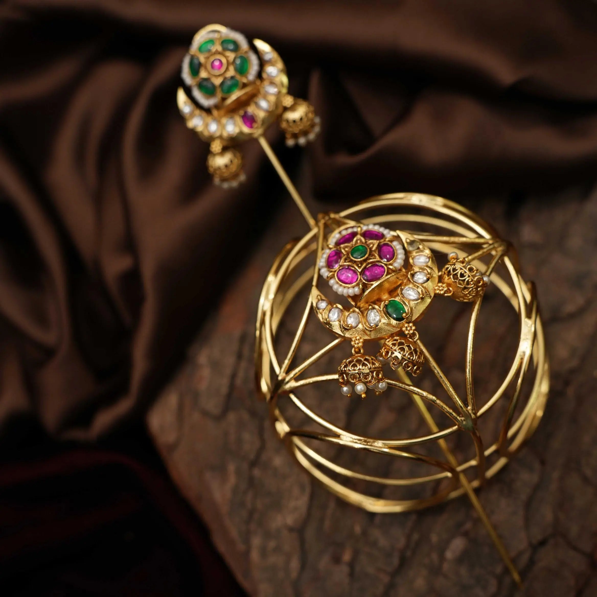 Srilekha Hair Bun Cage - Red