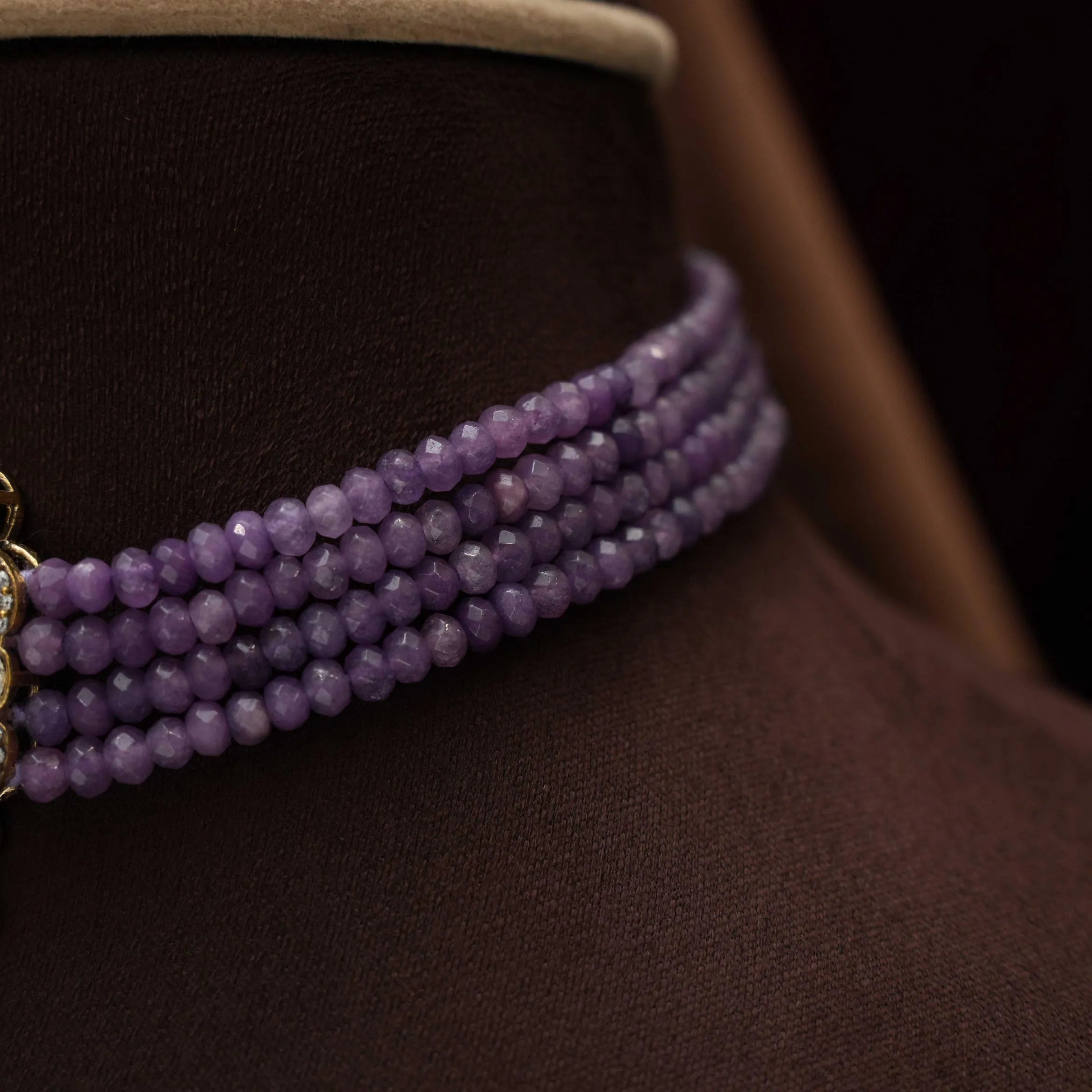 Srinika Polki Beaded Choker - Lilac