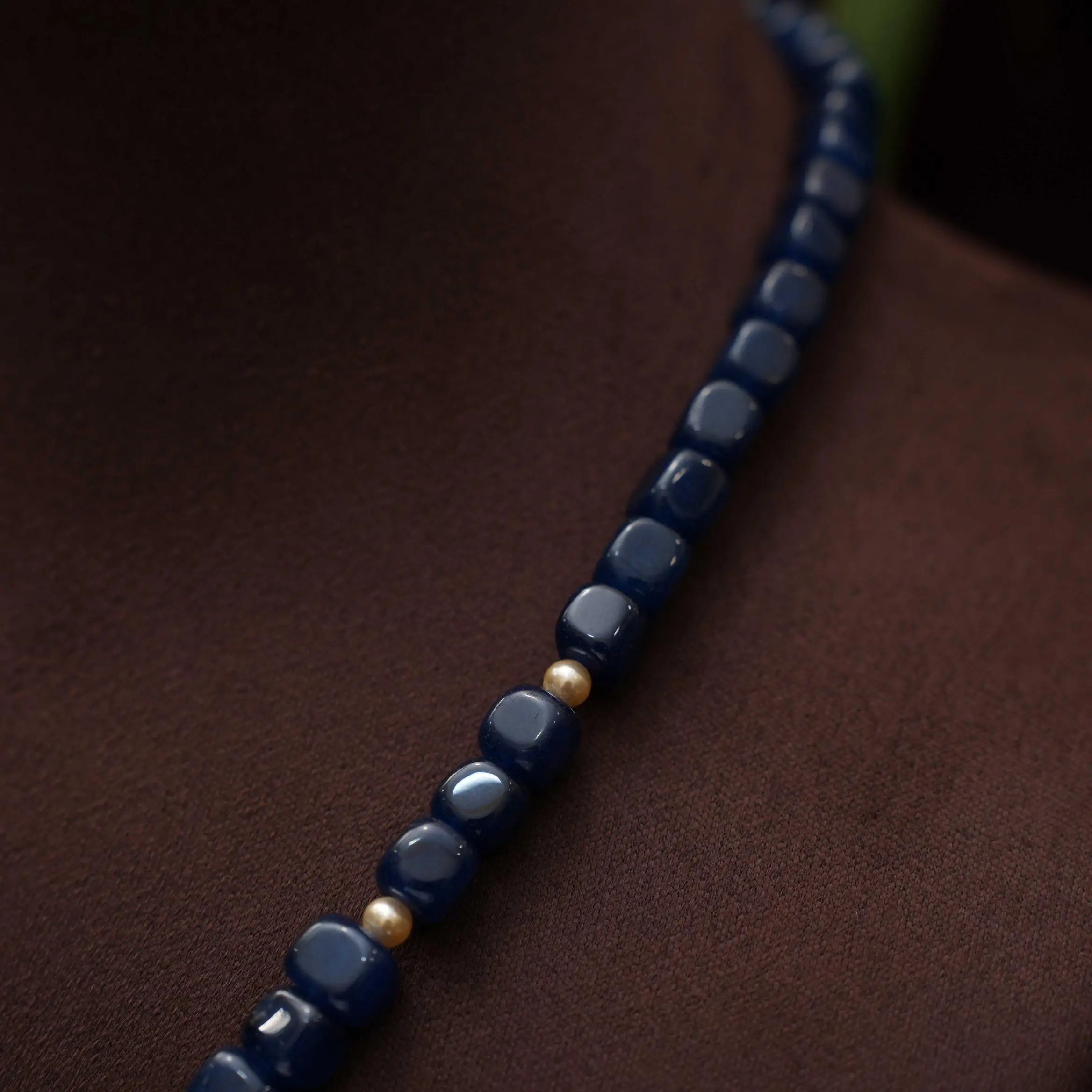 Sripriya Polki Beaded Necklace - Blue