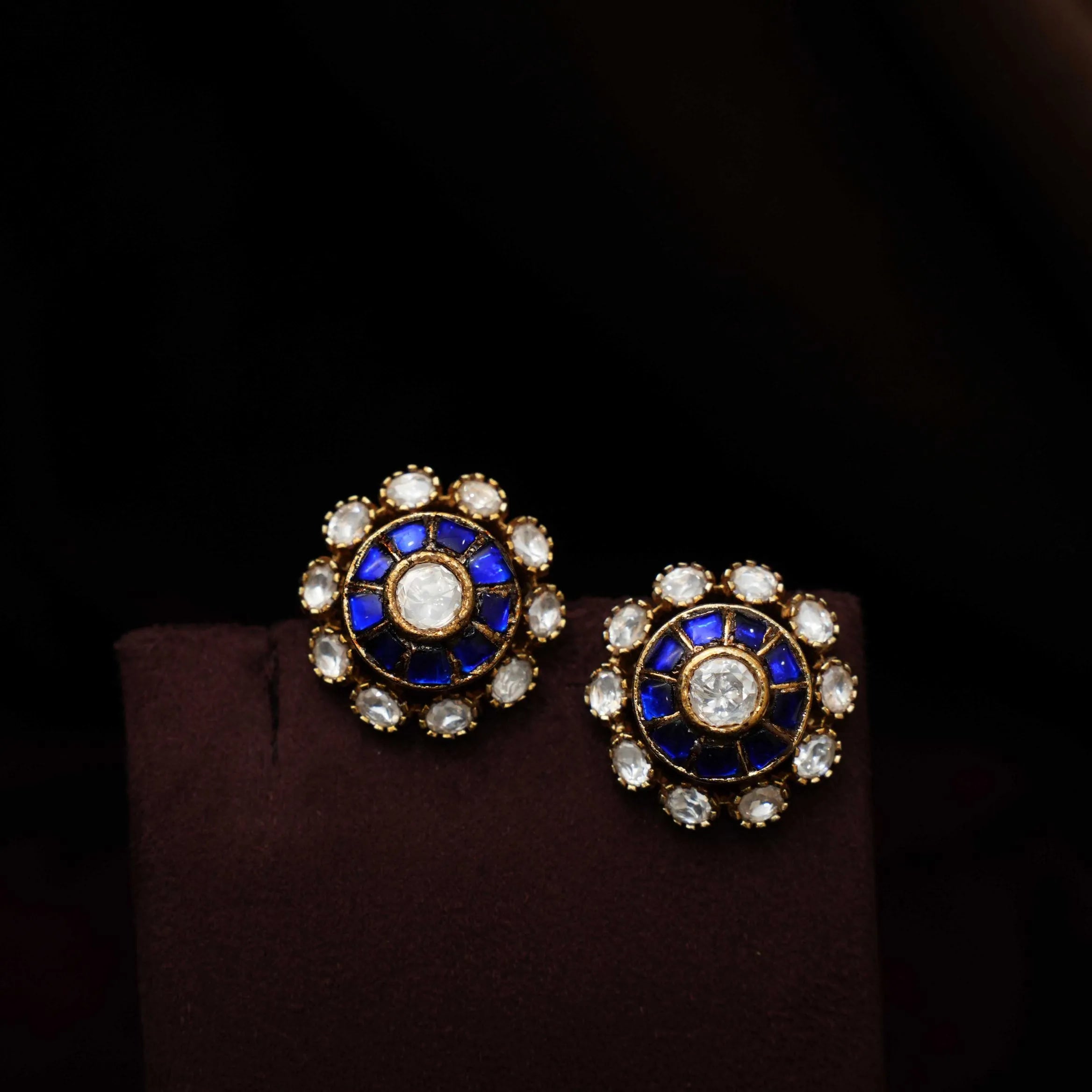 Stella Polki Ear Stud - Blue