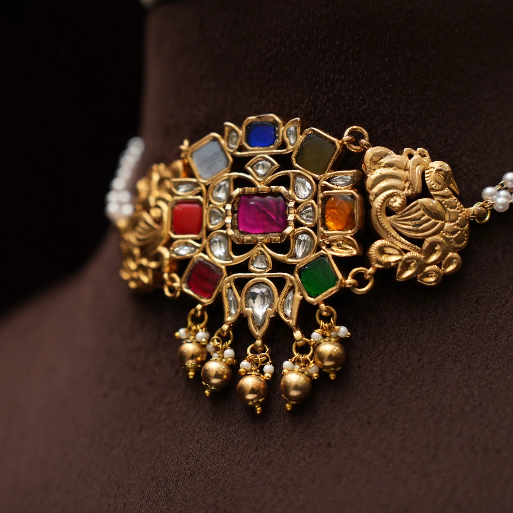 Sunantha Pearl Polki Choker - Mia