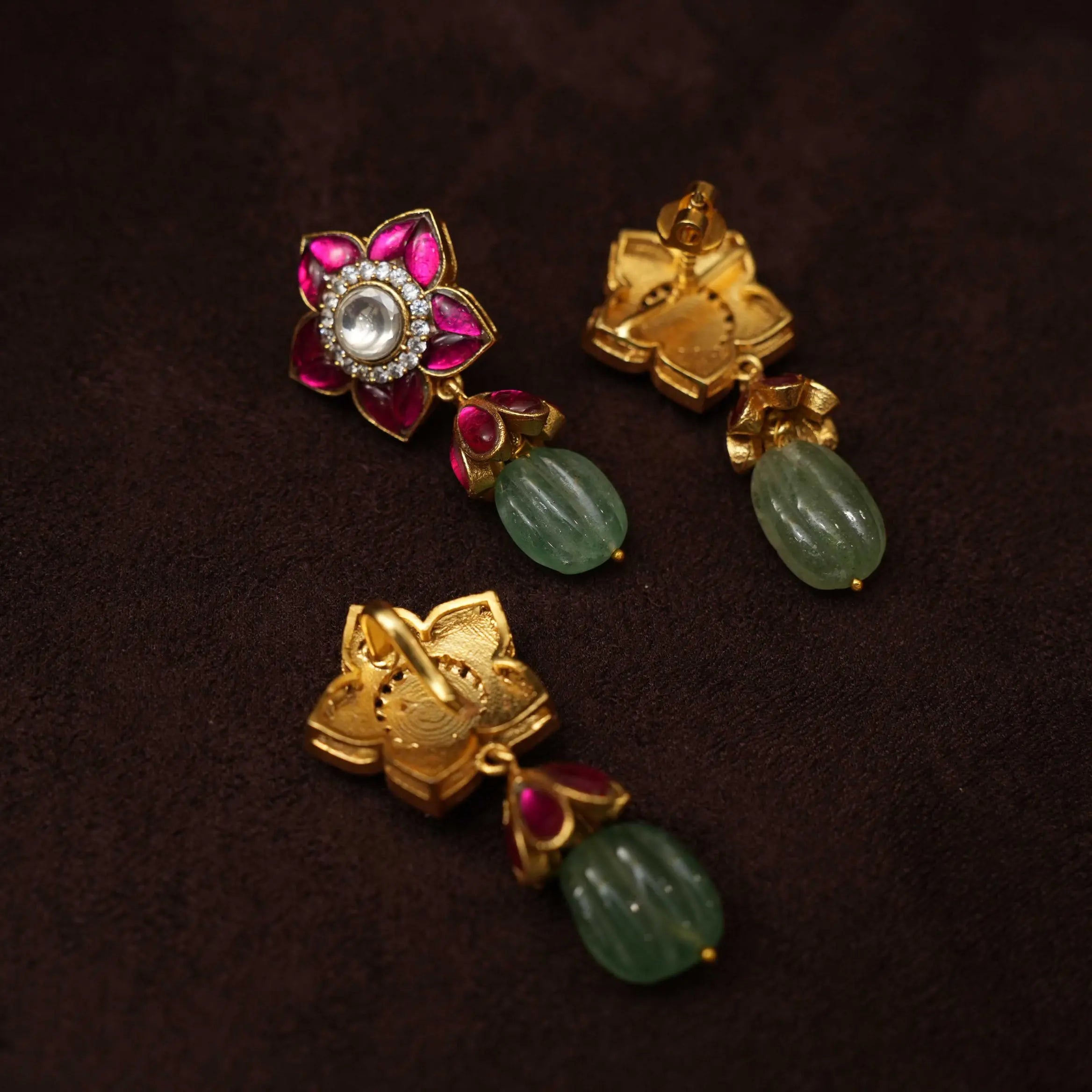 Supraja Pendant Set - Reddish Pink