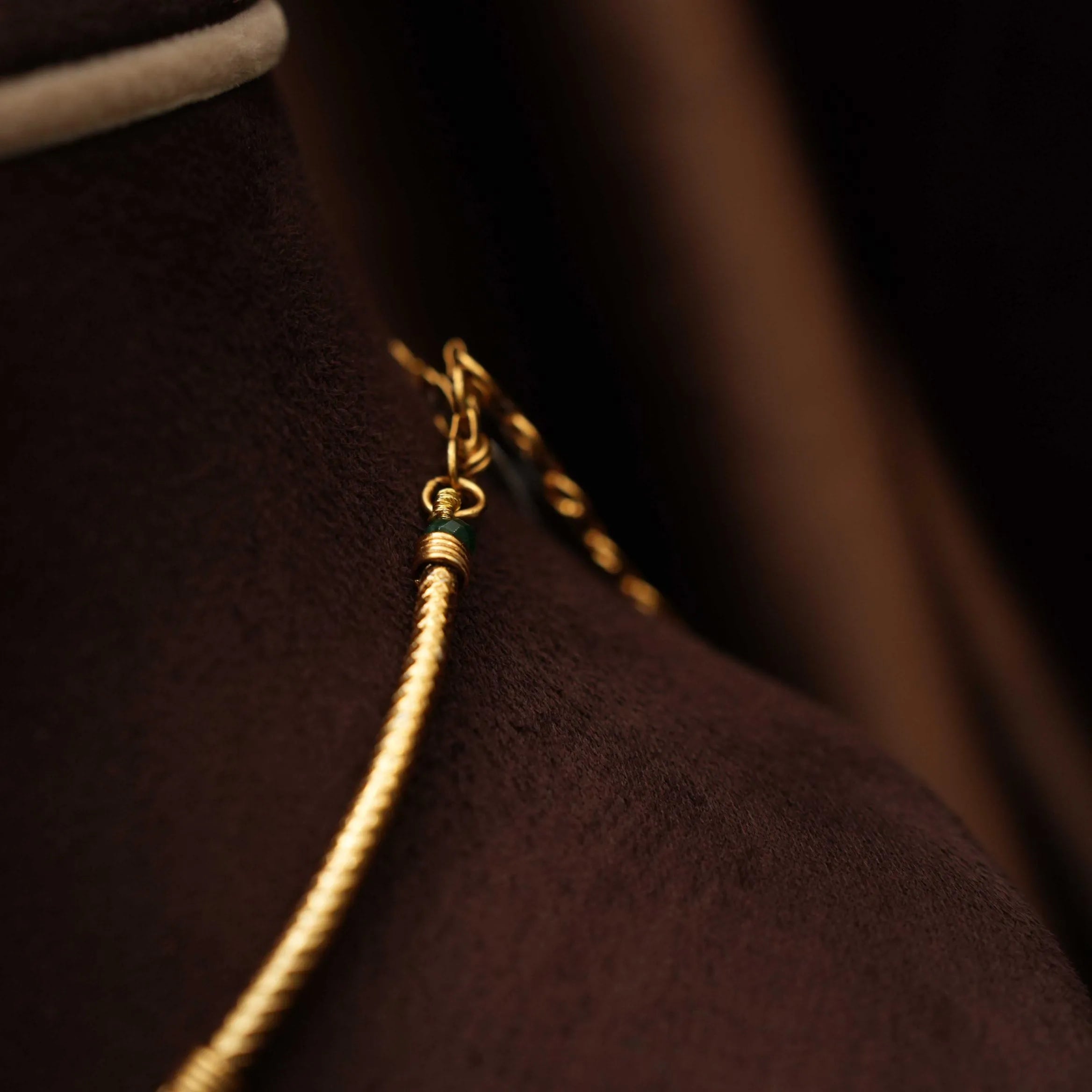 Swara Antique Hasli Necklace - Red & Green