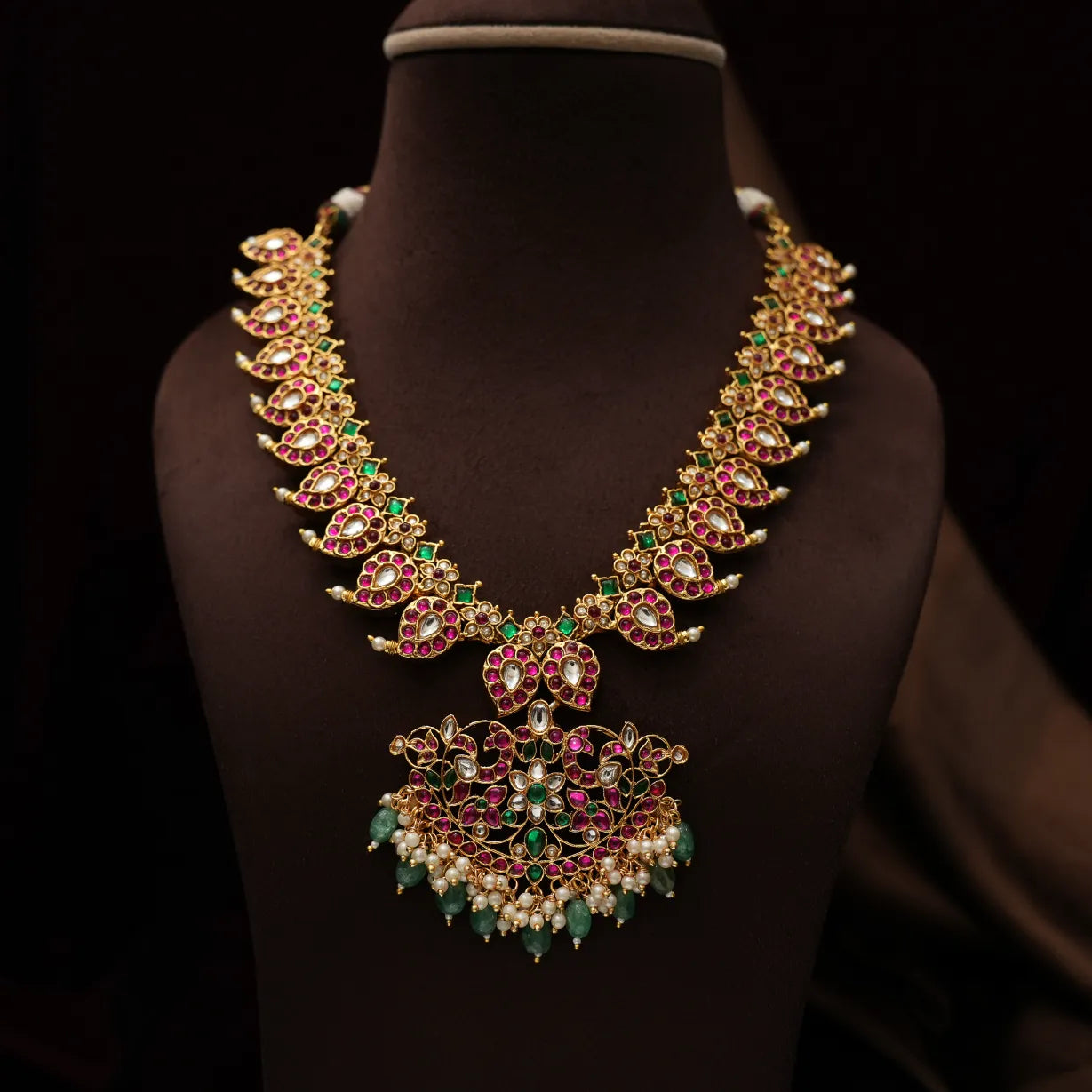 Swara Antique Mango Necklace - Long