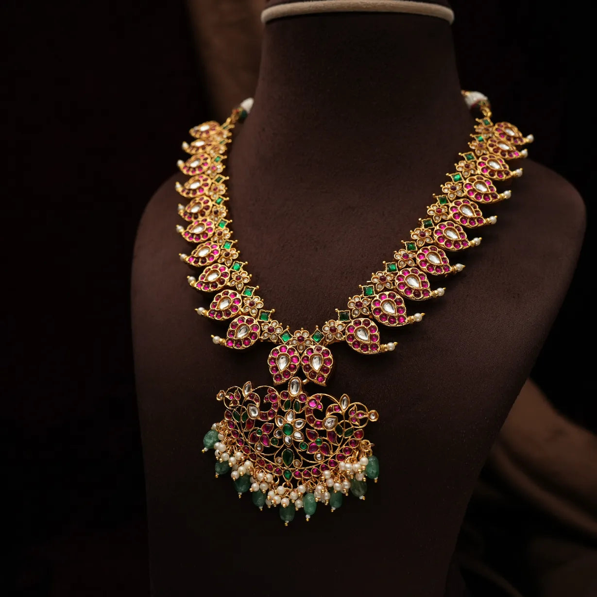 Swara Antique Mango Necklace - Long