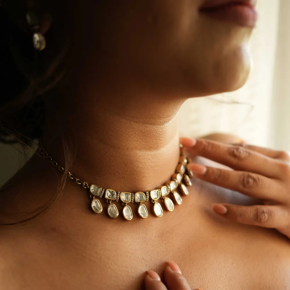 Tajia Silver Dual Tone Necklace