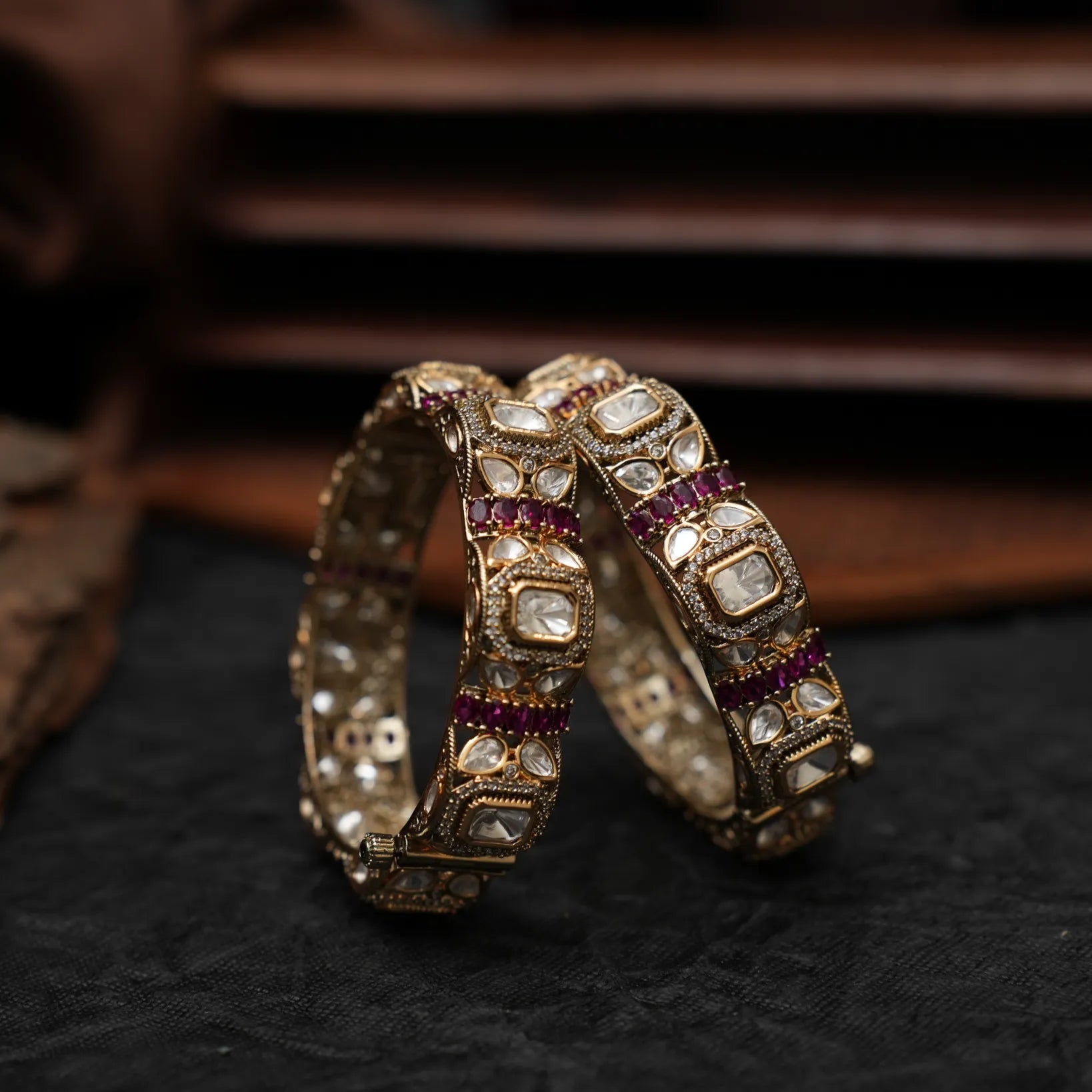 Talikha Victorian Bangles - Red