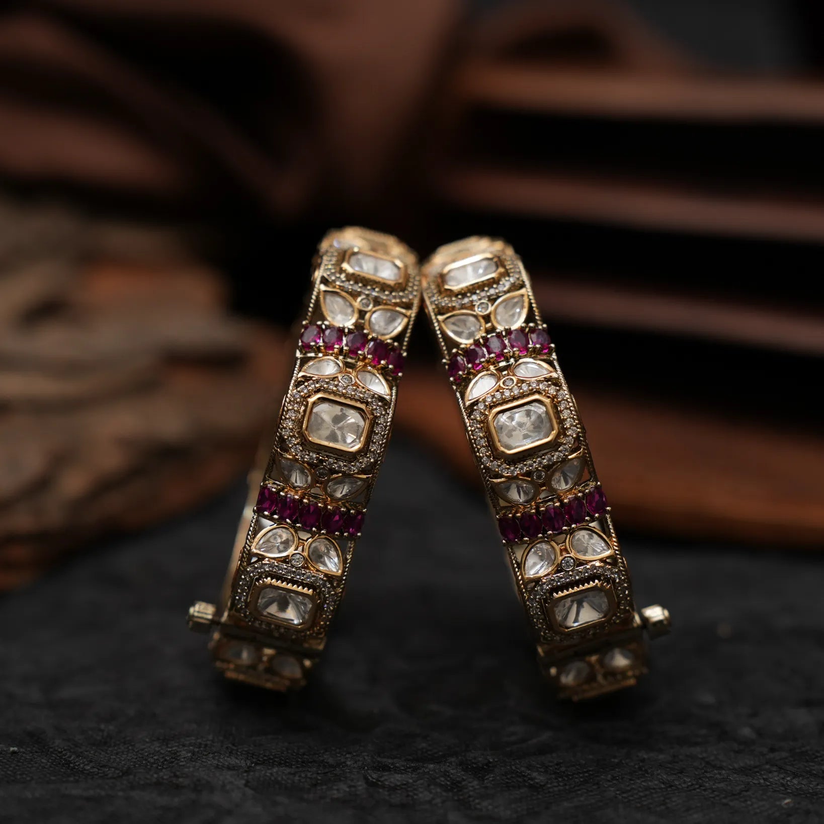 Talikha Victorian Bangles - Red