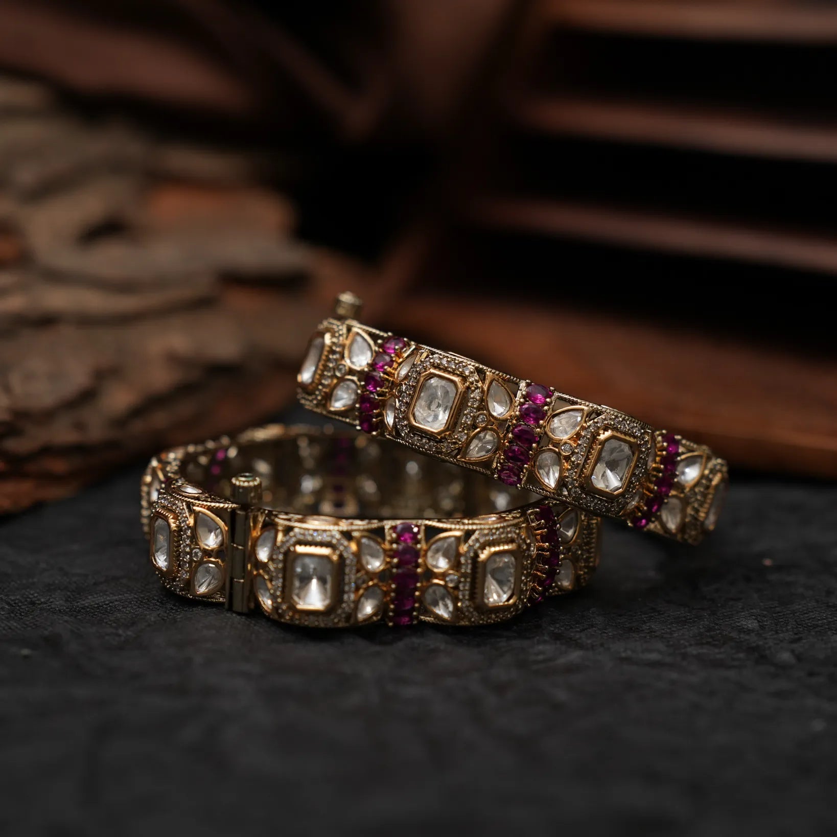 Talikha Victorian Bangles - Red