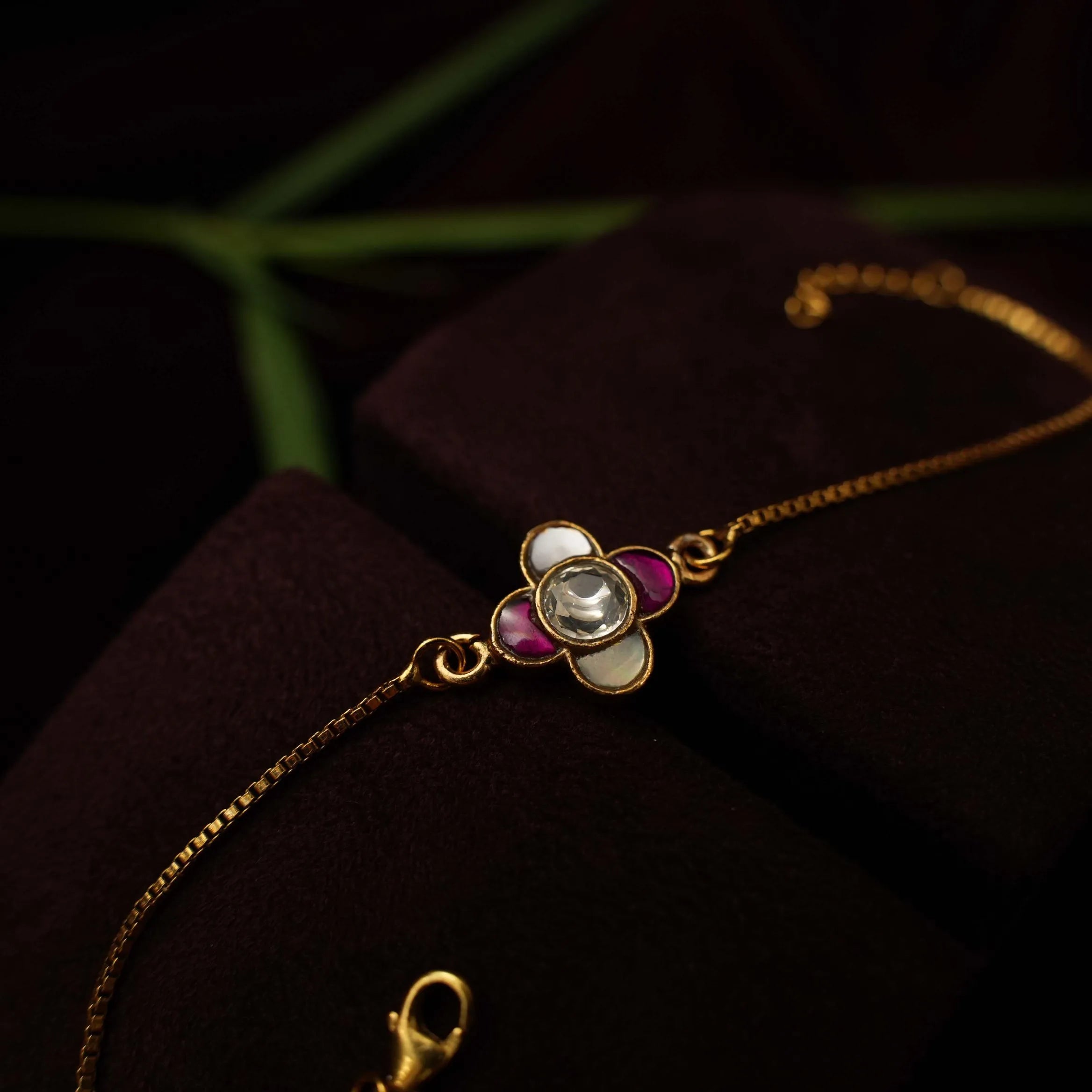 Tanha Silver Bracelet - White - Rimli Boutique