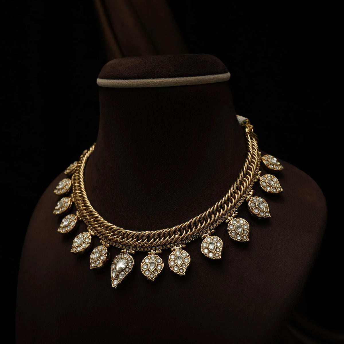 Kaushiki Reversible Antique Necklace - Pink & White