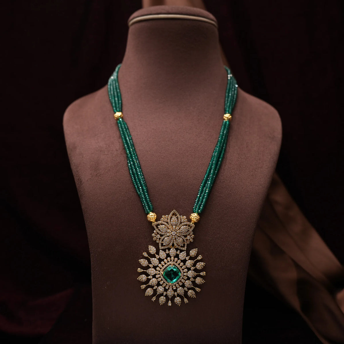 Tanusha Beaded Necklace - Bright Green