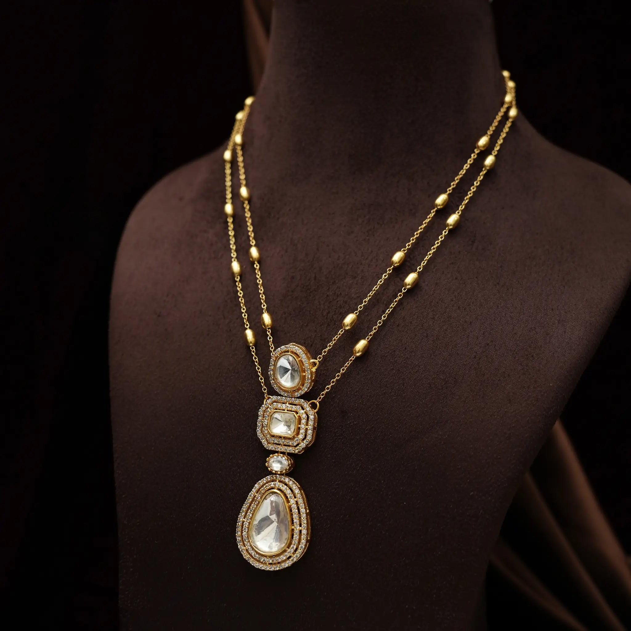 Tara Layered Polki Necklace - Skye