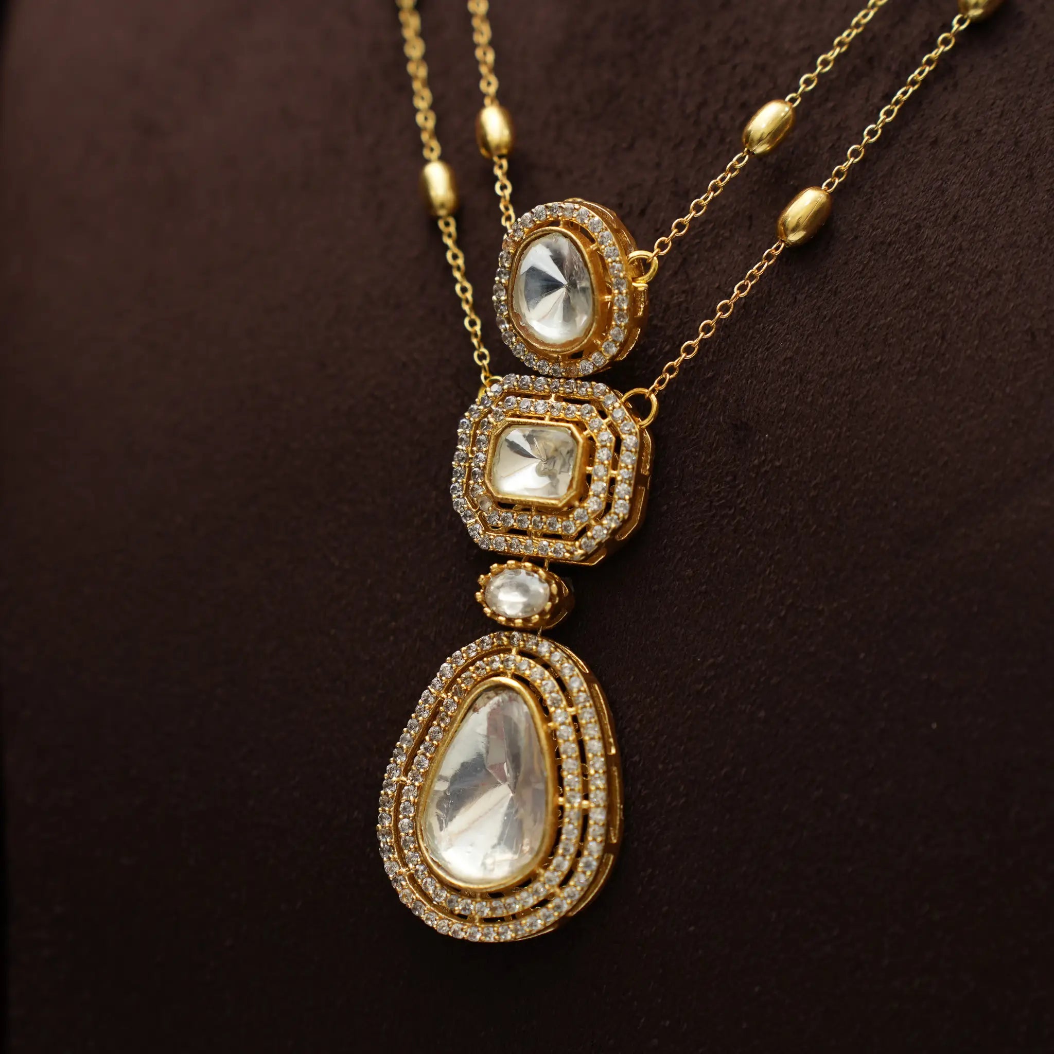 Tara Layered Polki Necklace - Skye