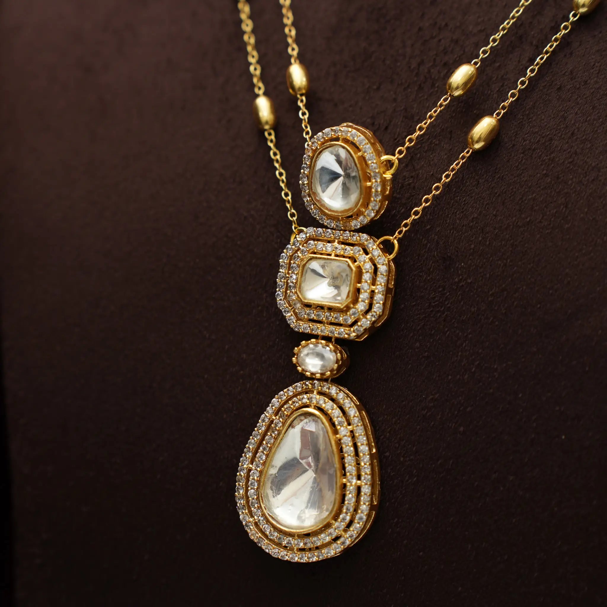 Tara Layered Polki Necklace - Skye
