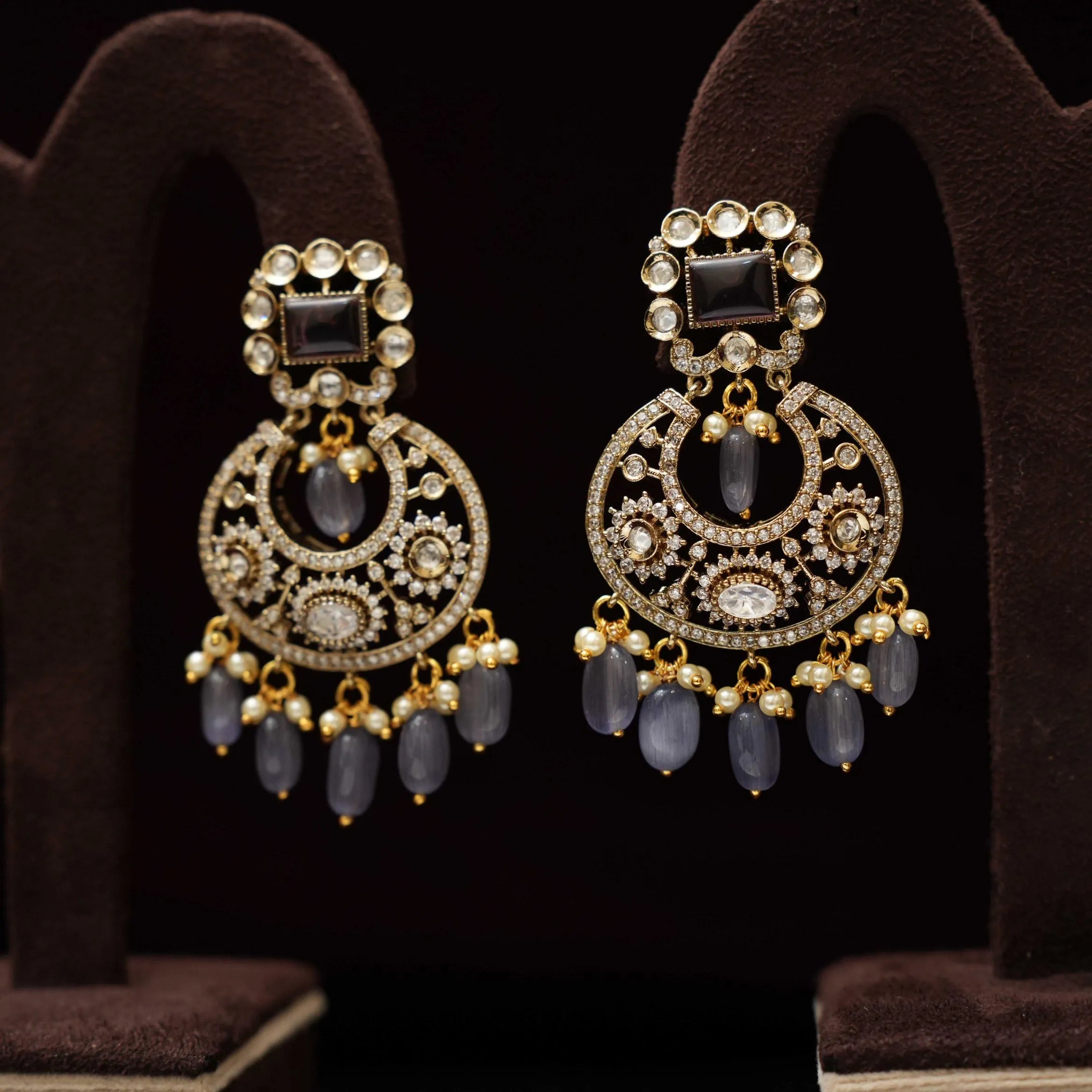 Tashi Vicotiran Chandbali Earrings