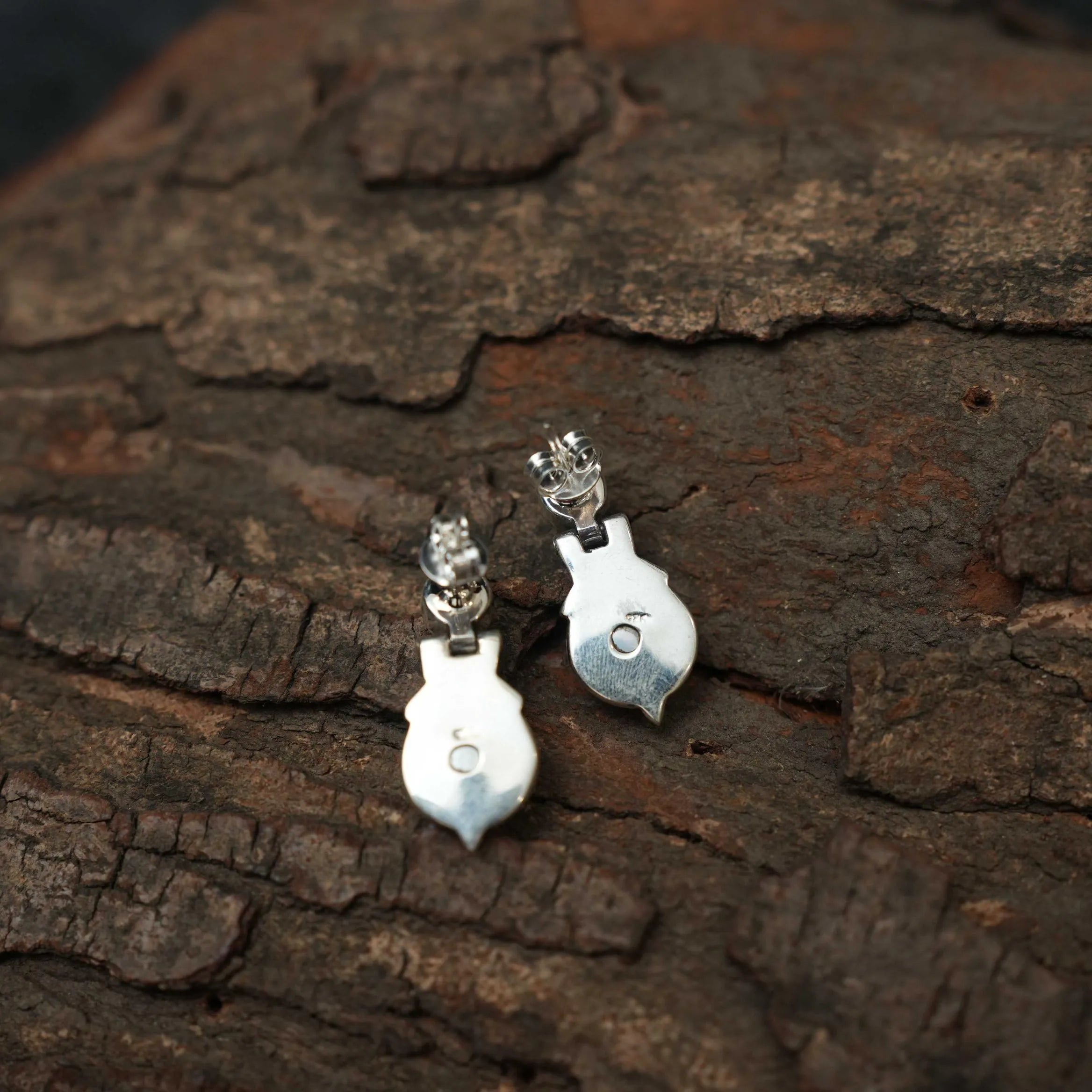 Tavisha Silver Oxidised Earring - Red