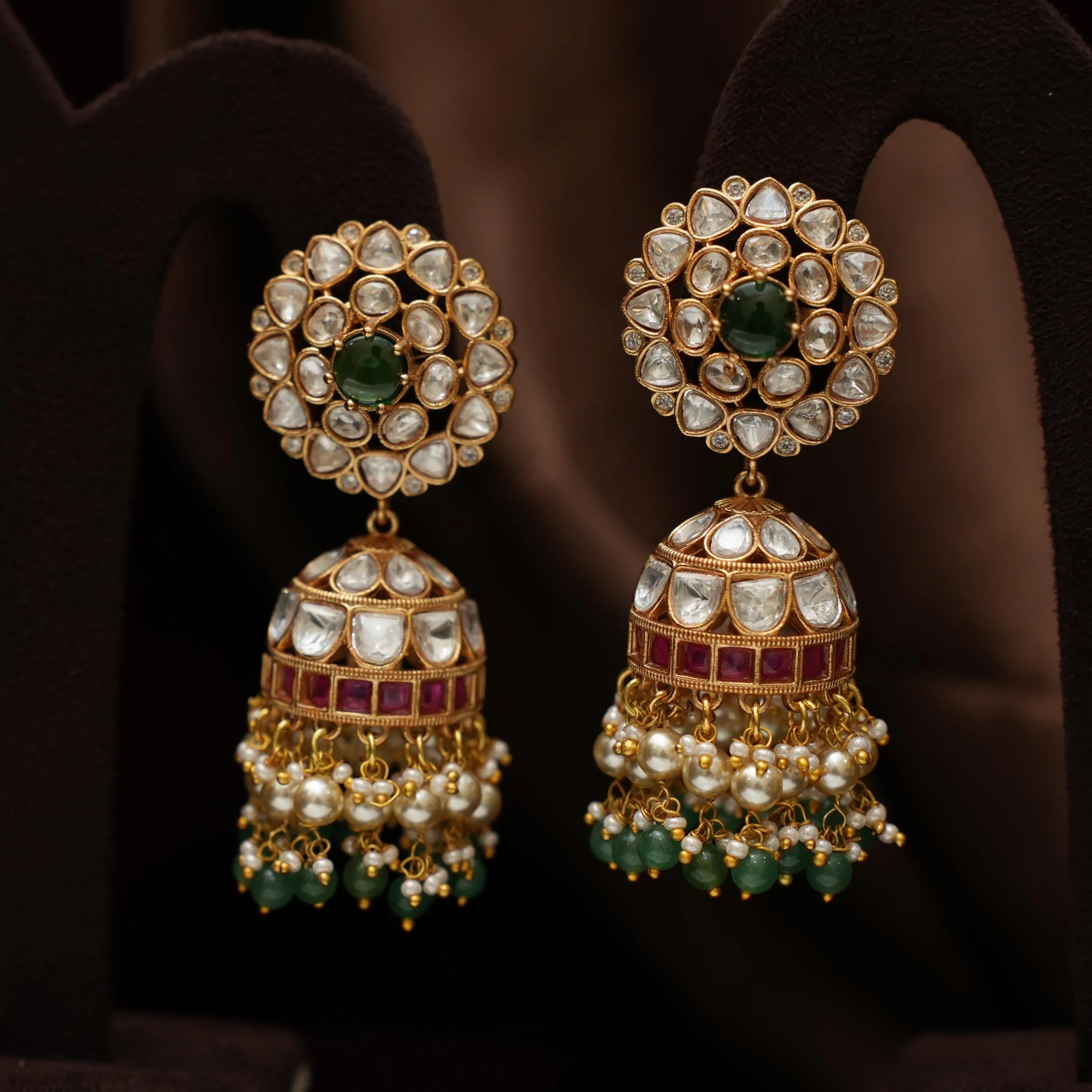 Tejal Polki Jhumka Earrings