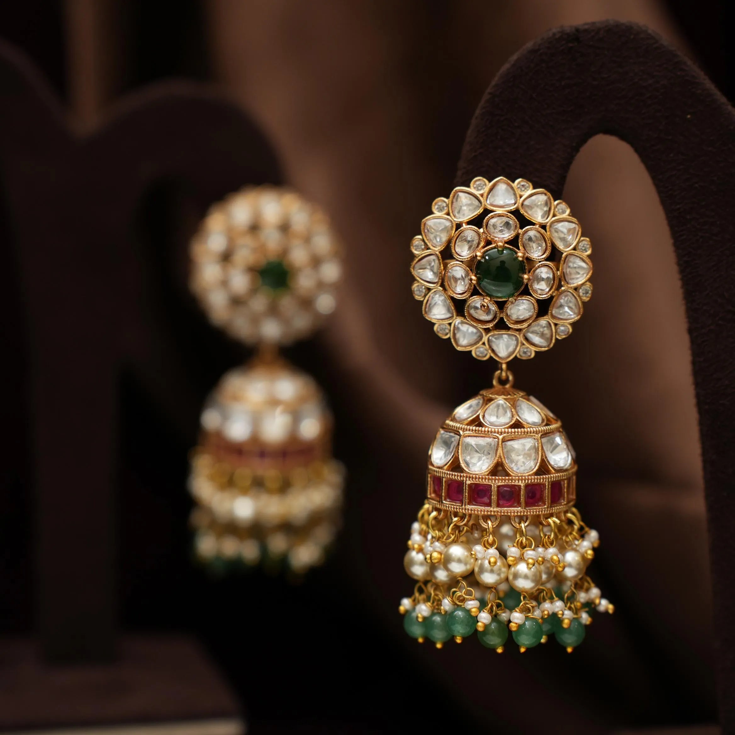 Tejal Polki Jhumka Earrings