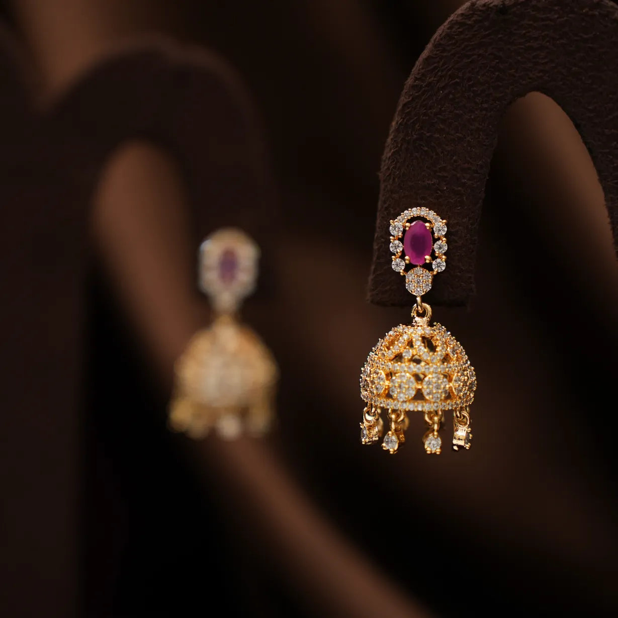 Thea Zircon Jhumka Earrings