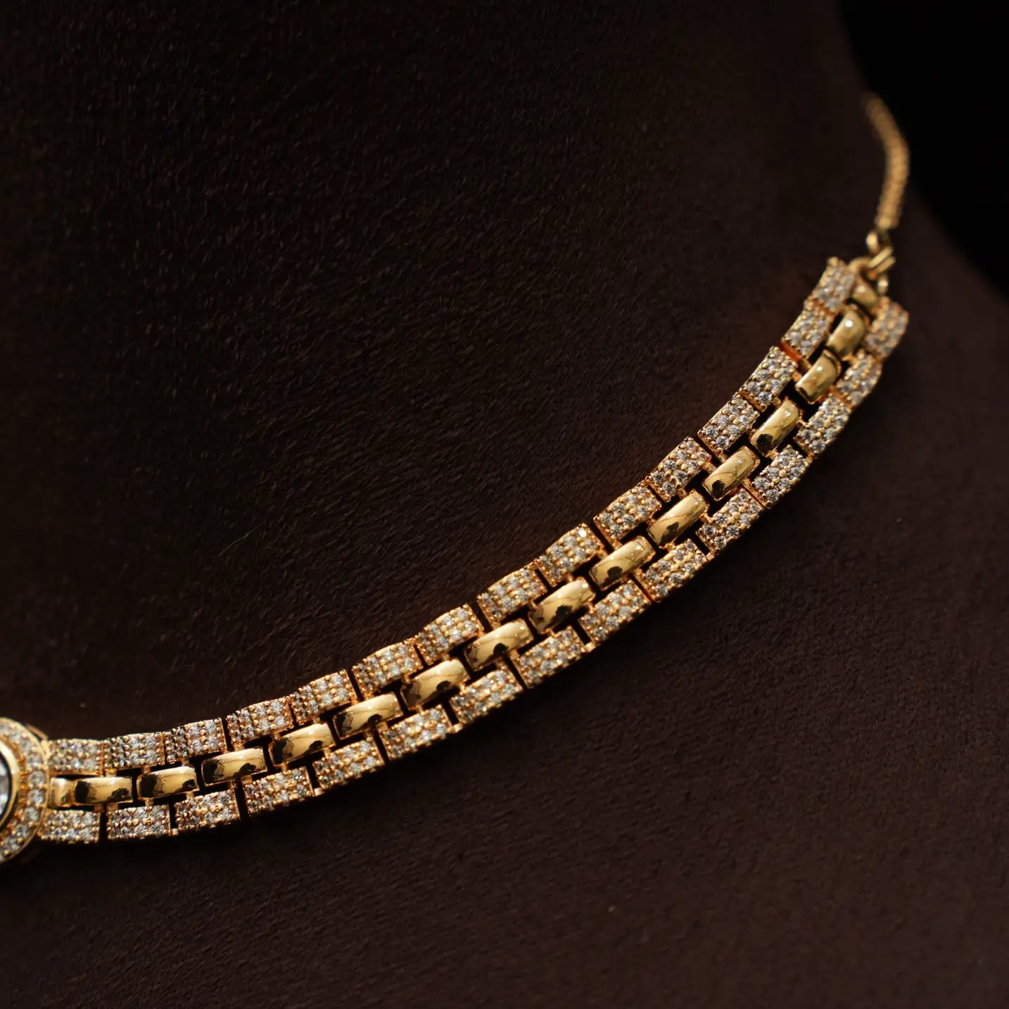 Tilly Zircon Choker - Gold Finish