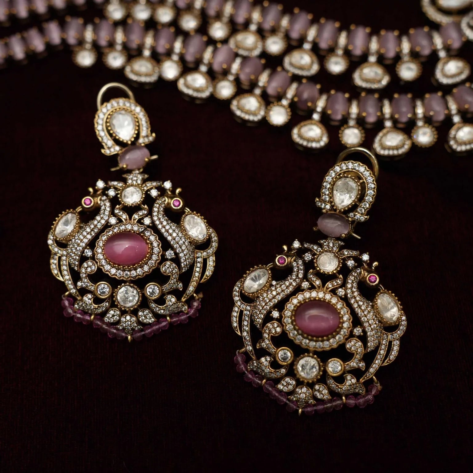 Tisha Polki Necklace - Pastel Pink