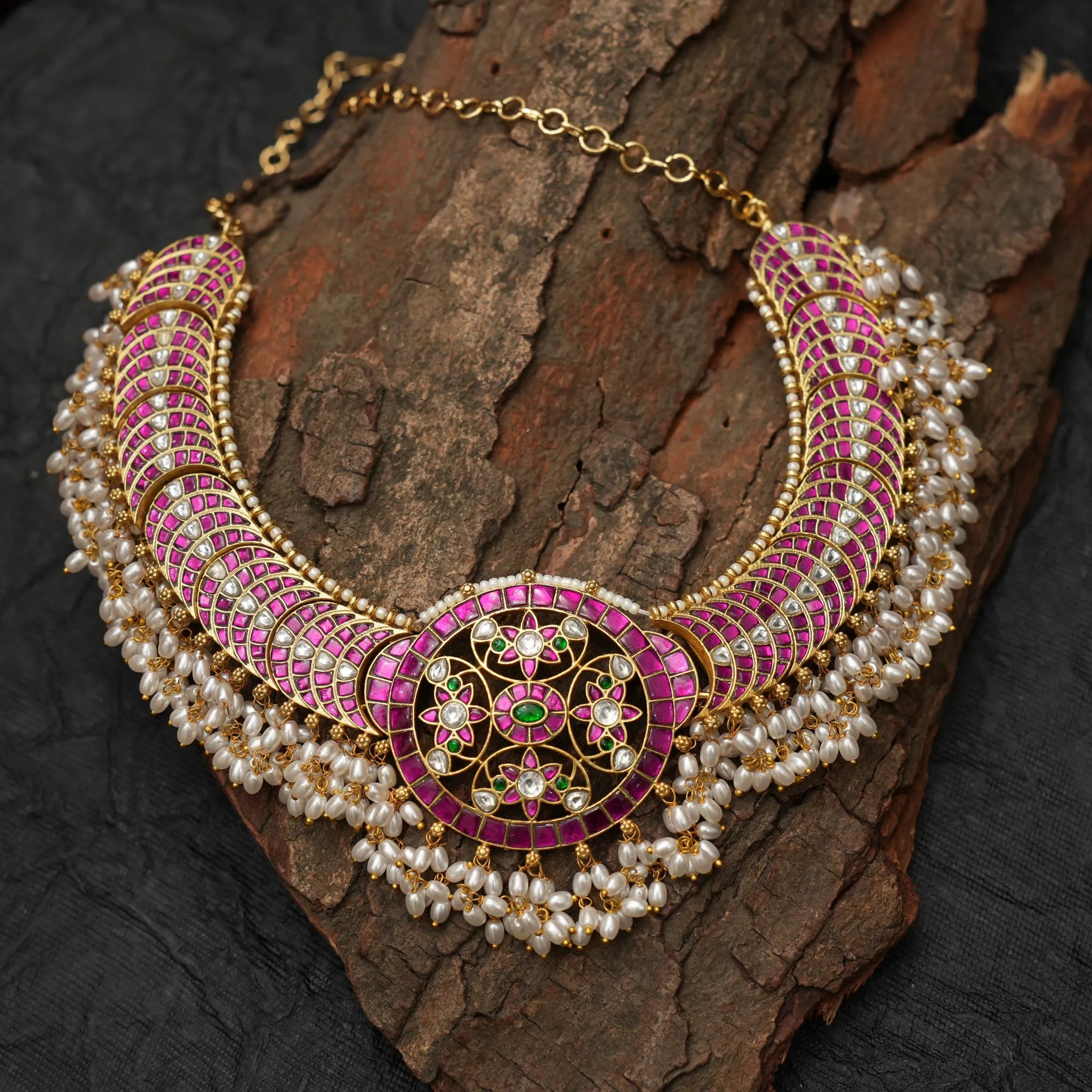 Trinay Pearl Polki Necklace