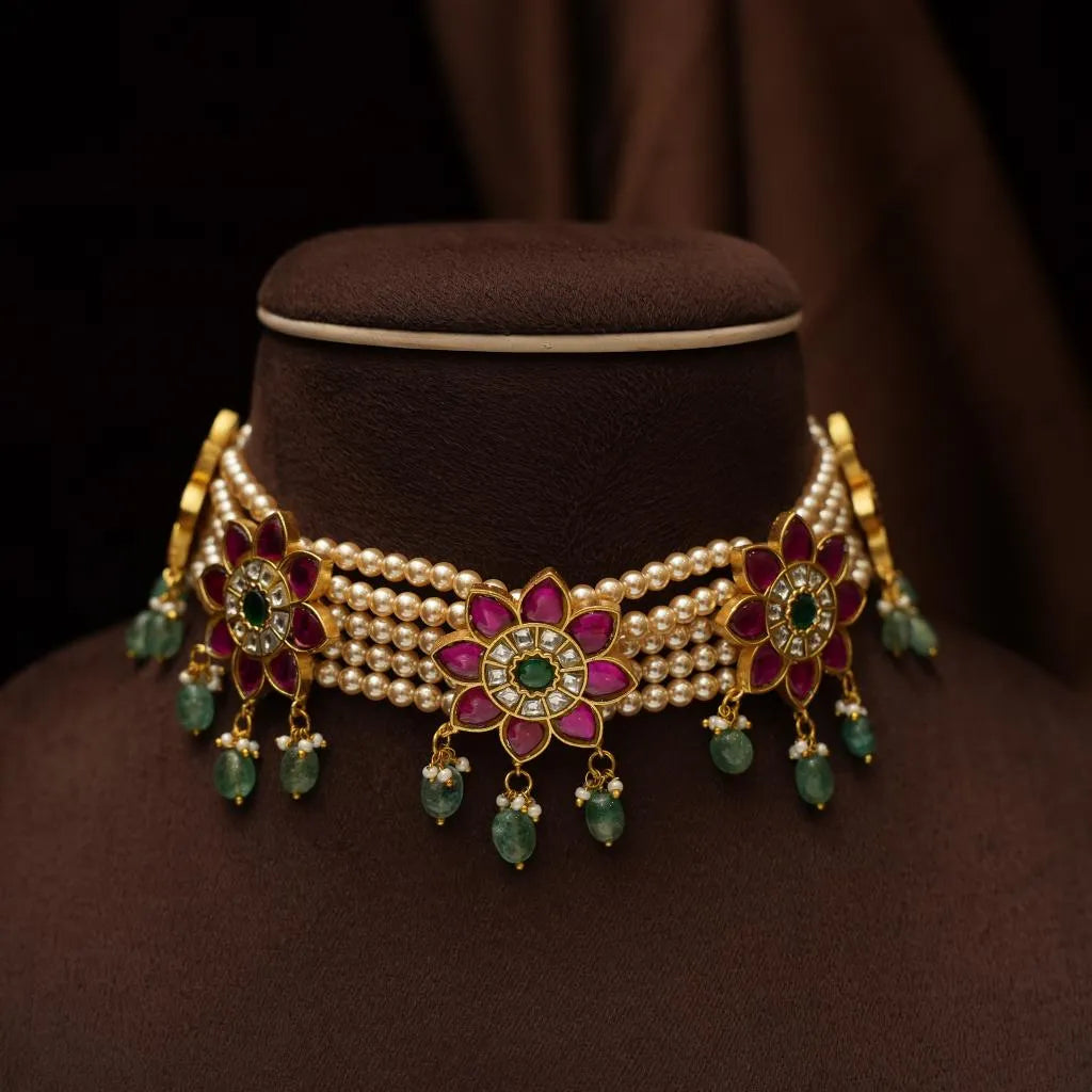 Tulika Pearl Polki Choker