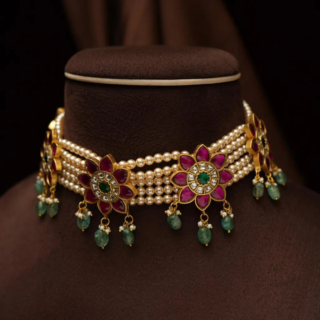 Tulika Pearl Polki Choker