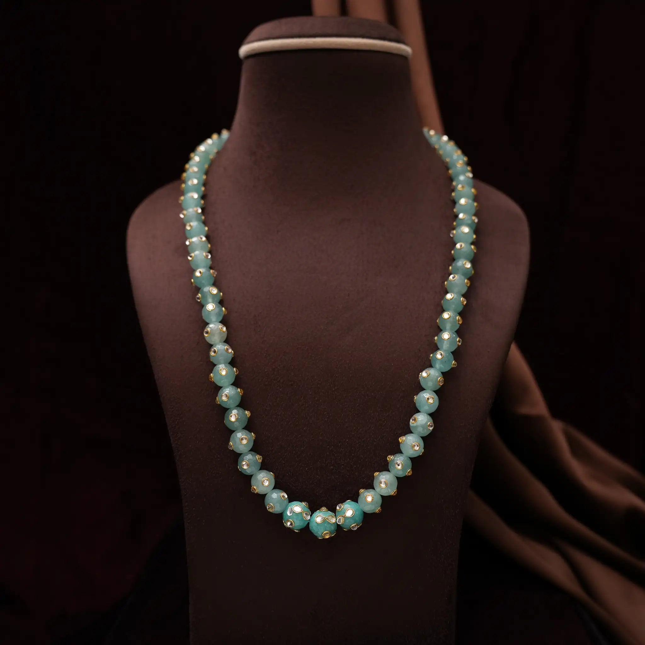 Tulsi Beaded Necklace - Pastel Blue