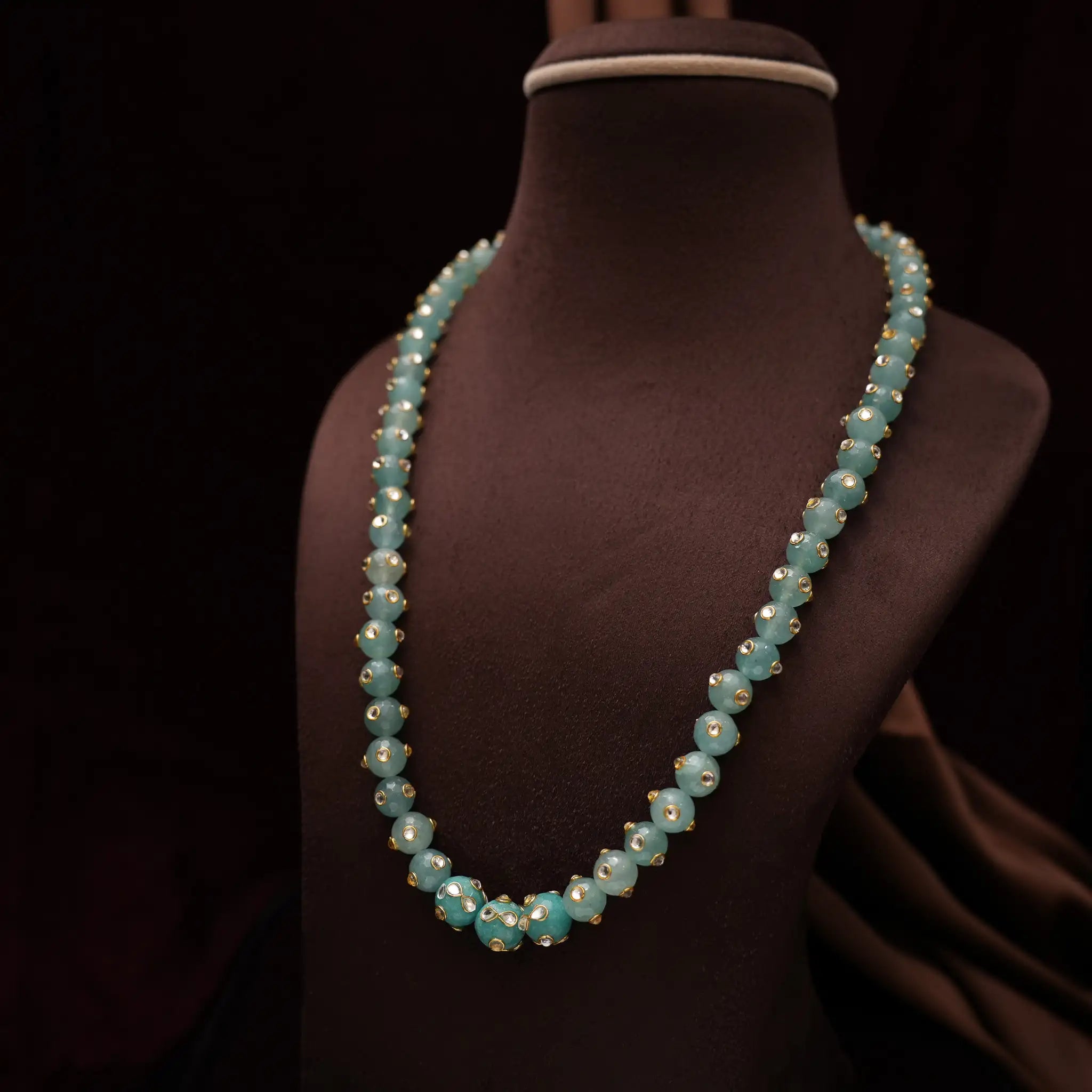 Tulsi Beaded Necklace - Pastel Blue
