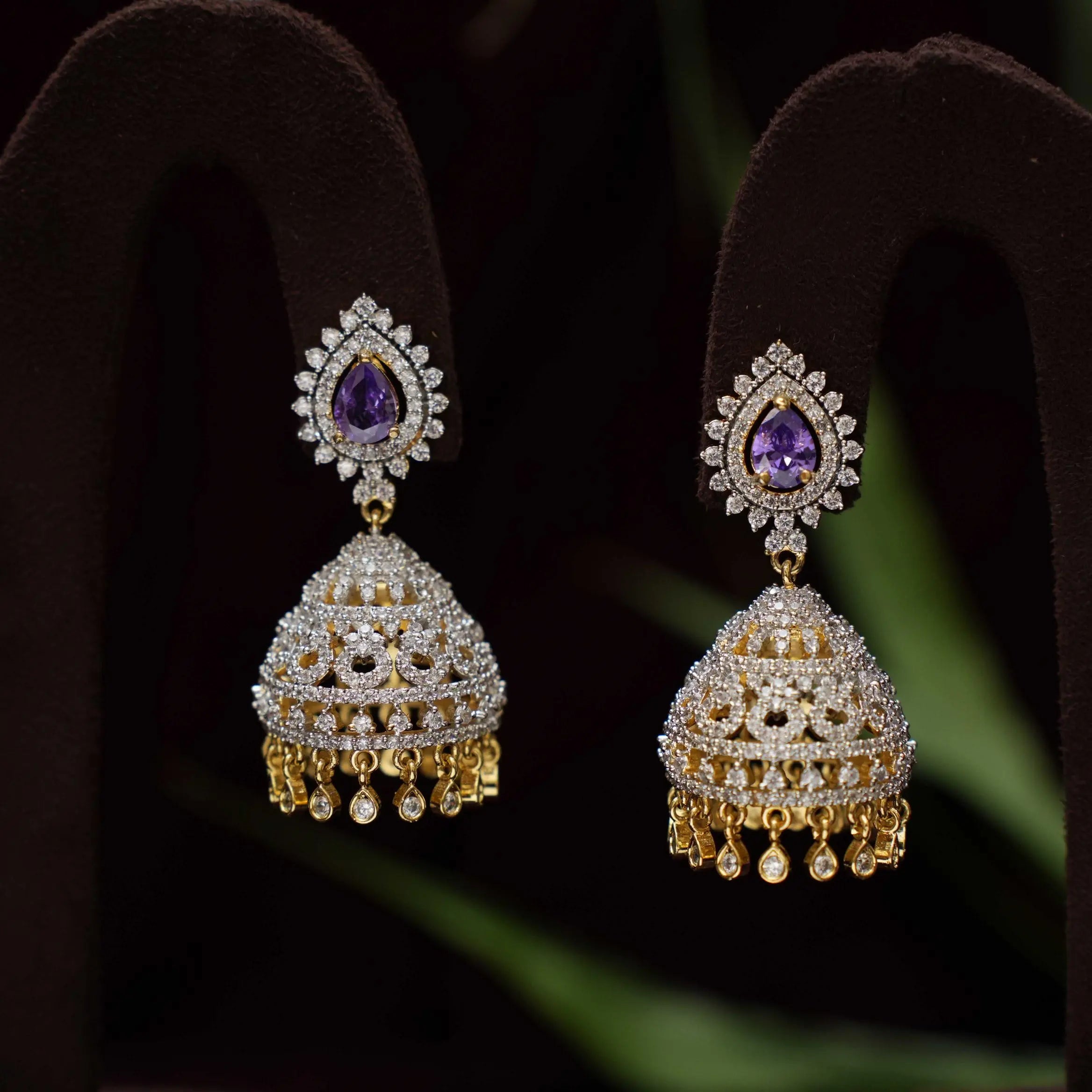 Twiska Zircon Jhumka Earrings