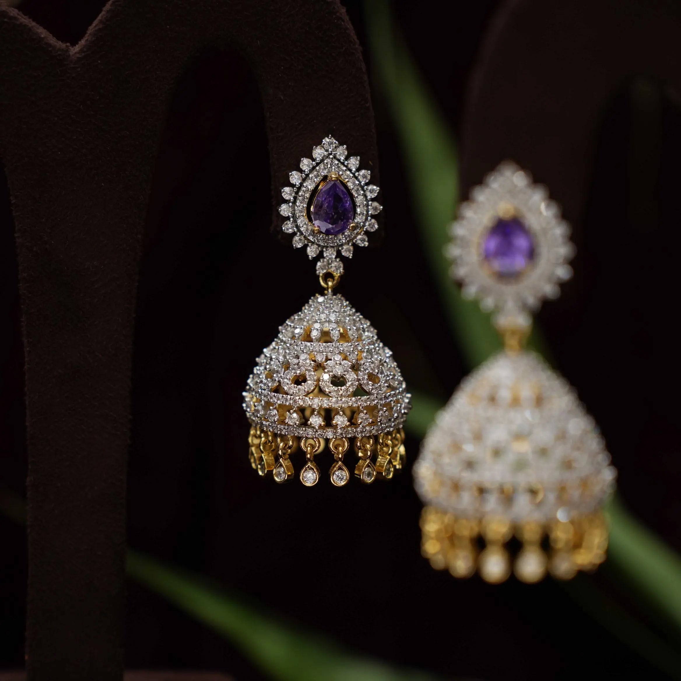 Twiska Zircon Jhumka Earrings