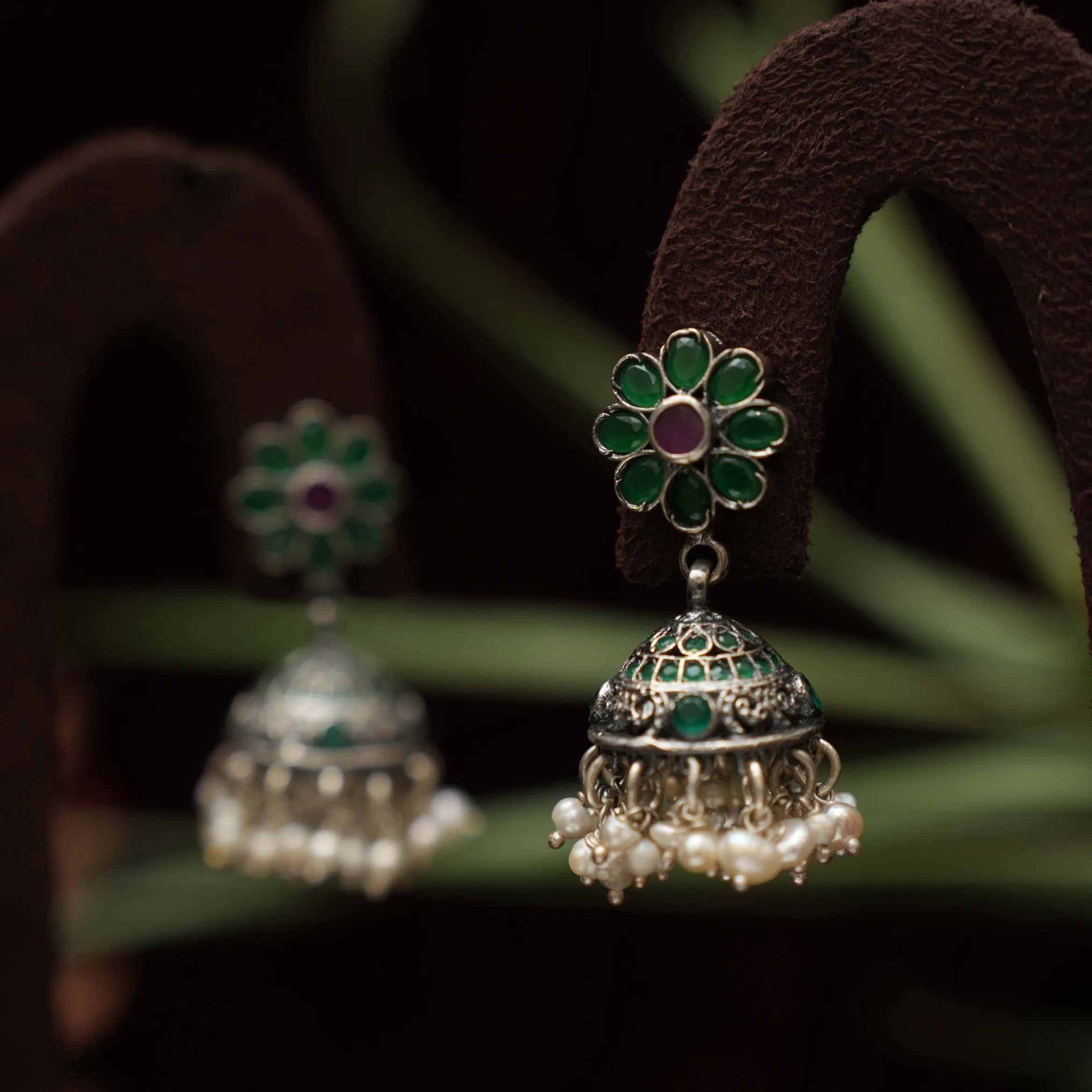 Udita Silver Jhumka Earrings - Rimli Boutique