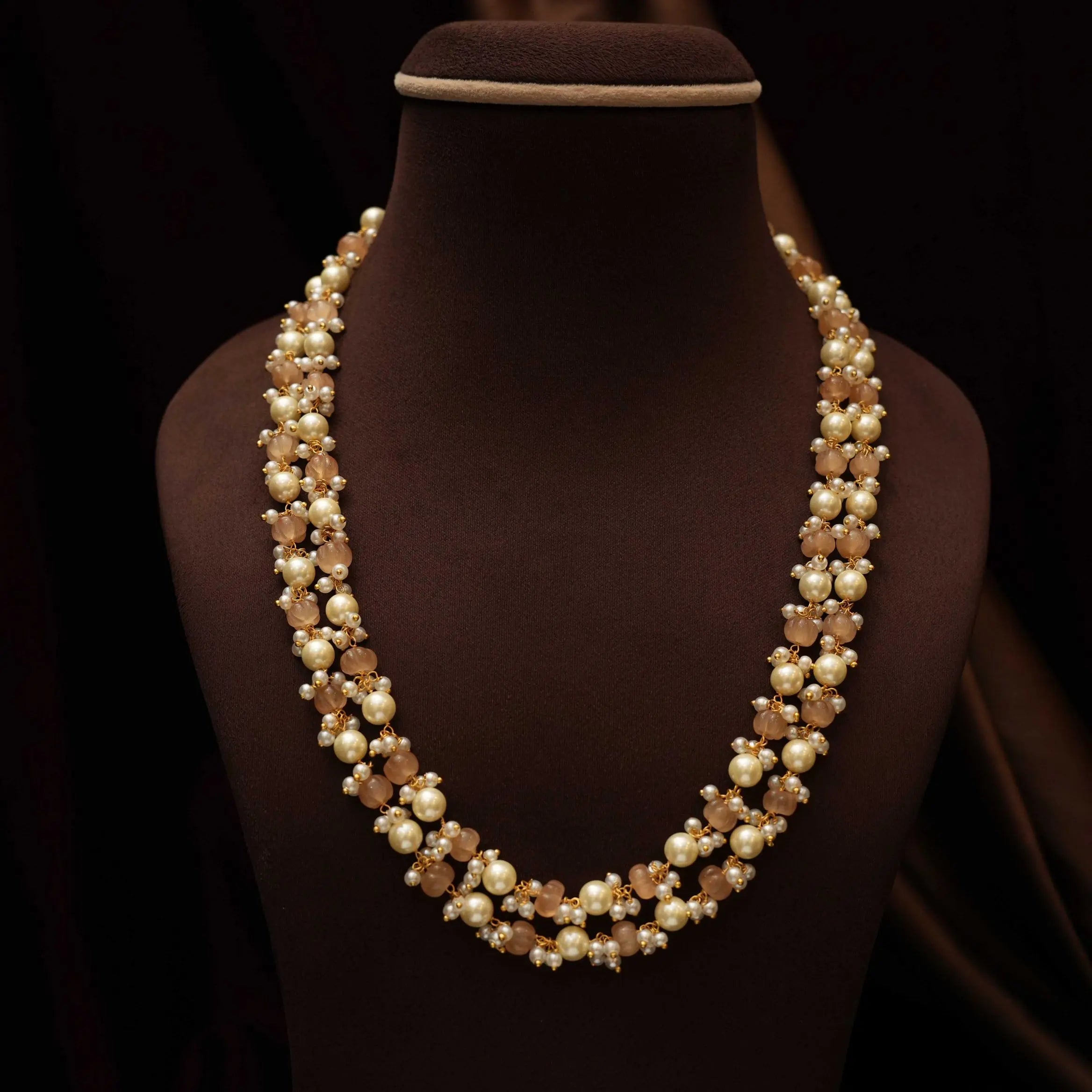 Ukti Beaded Necklace - Peach