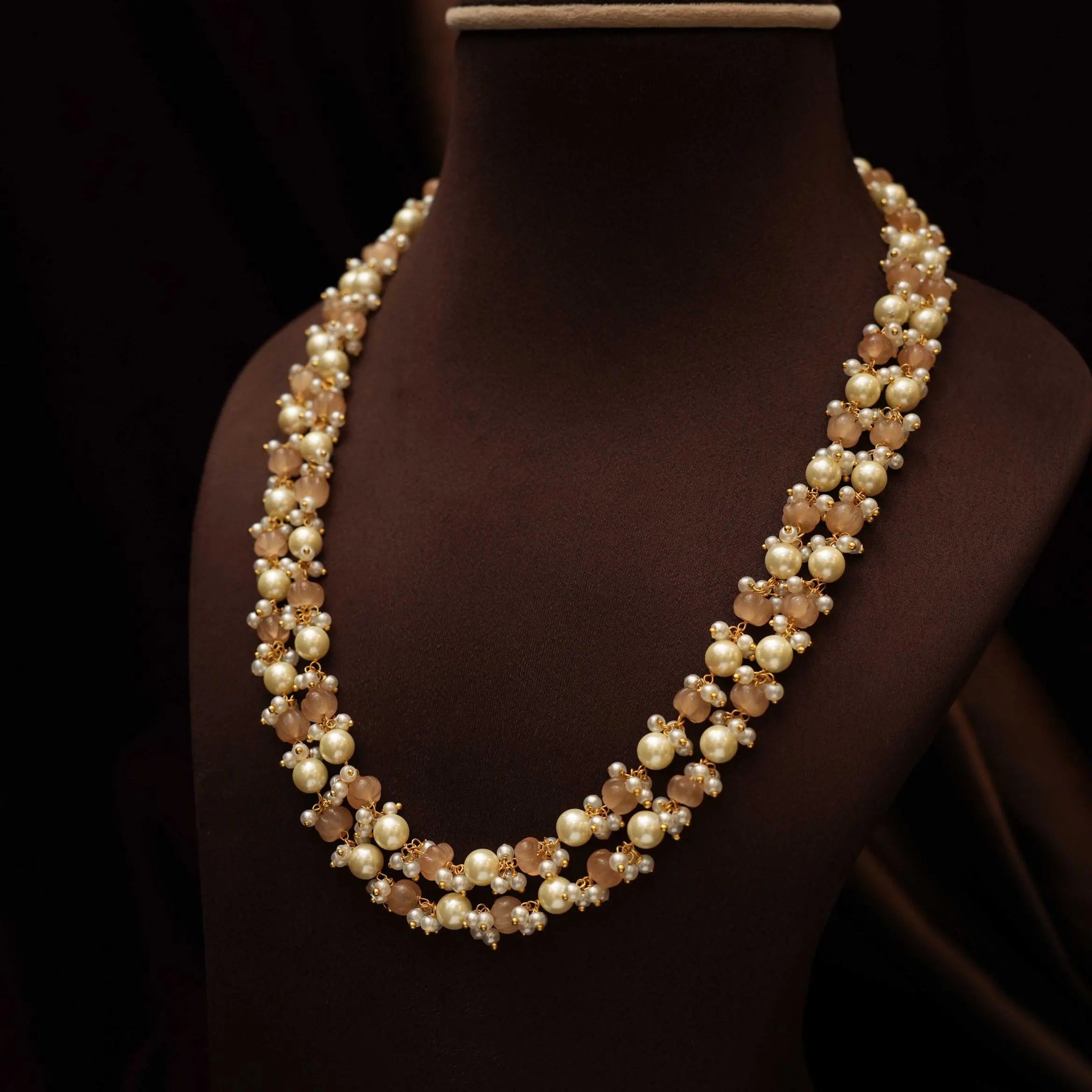 Ukti Beaded Necklace - Peach