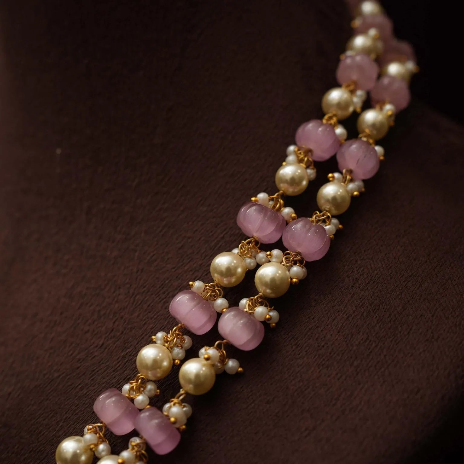 Ukti Beaded Necklace - Pink - Rimli Boutique