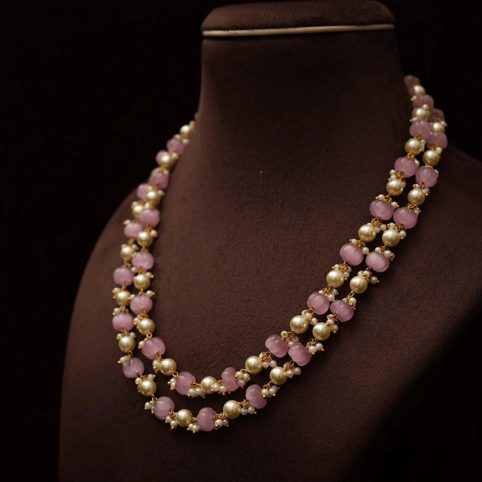 Ukti Beaded Necklace - Pink