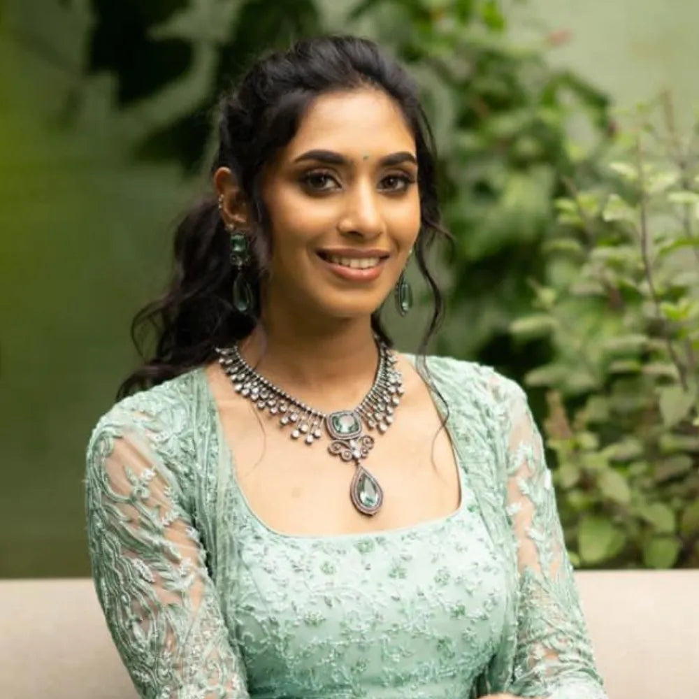 Dharika D'Design Necklace - Pastel Green - Rimli Boutique