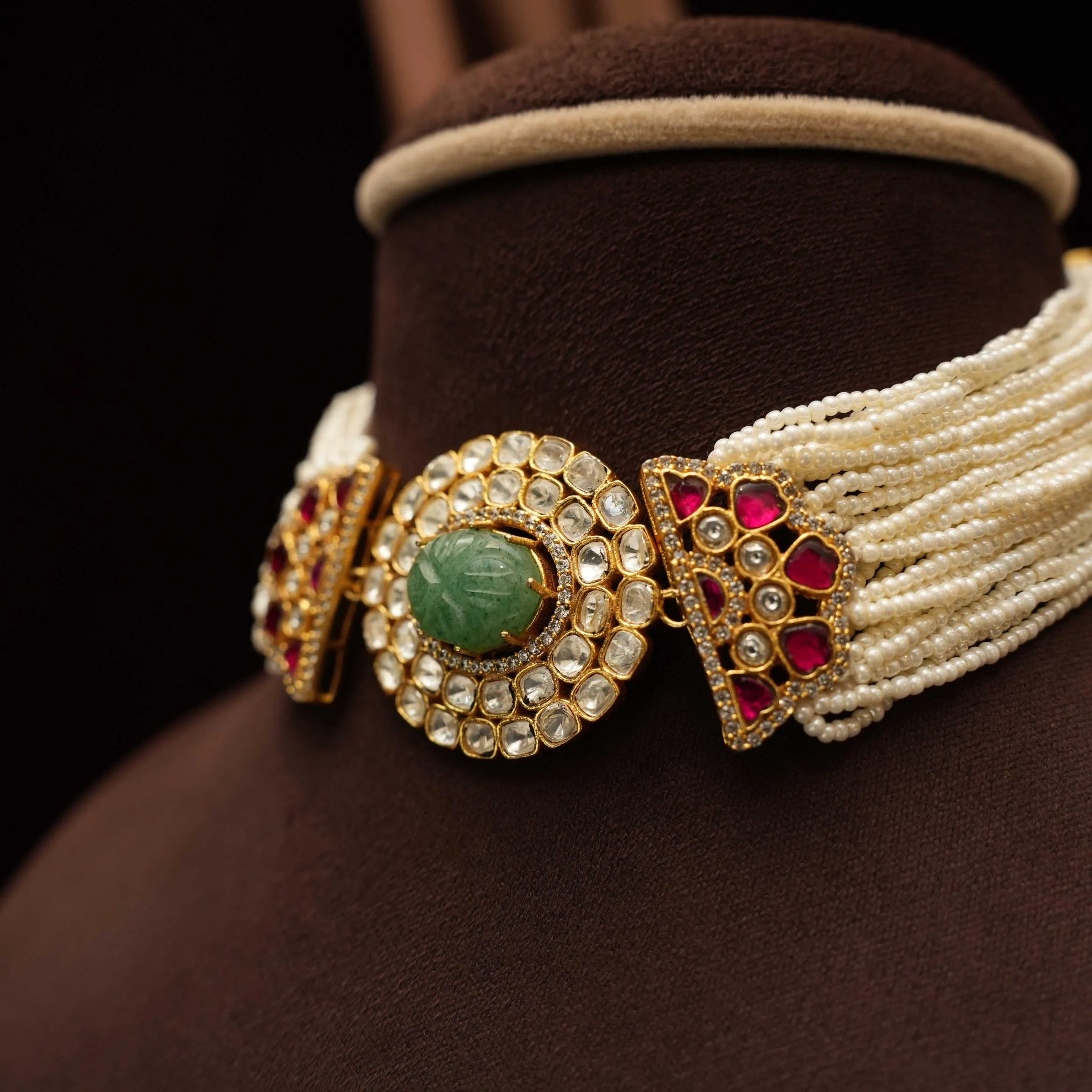 Urisha Pearl Polki Choker