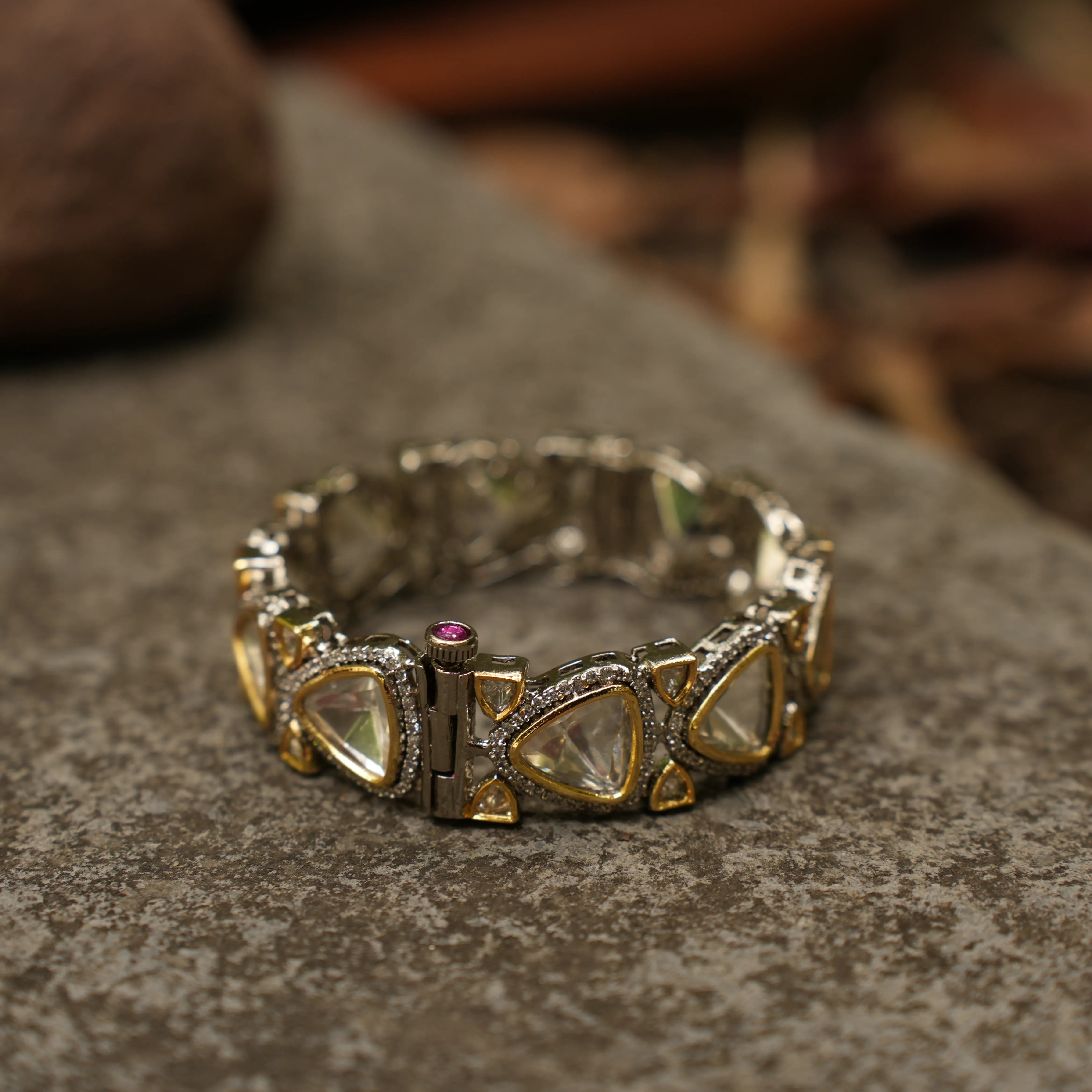 VK-Victorian Kundan Bangle - Rimli Boutique