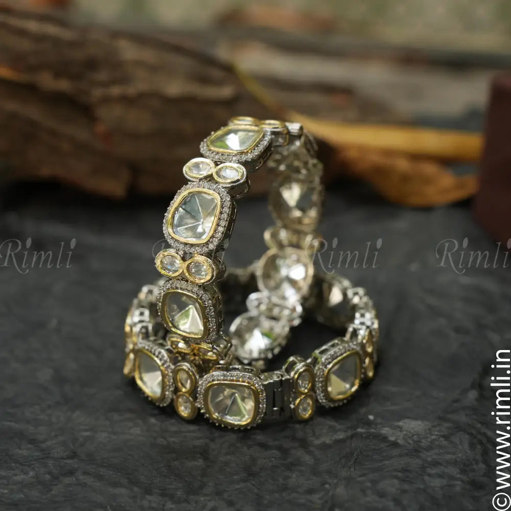 Victorian Kundan Bangle - Pair - Rimli Boutique