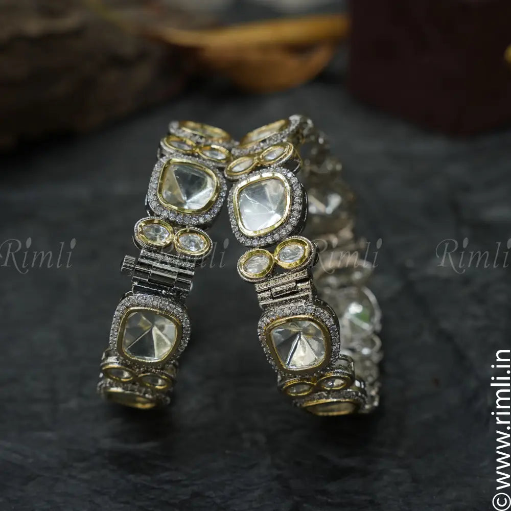 Victorian Kundan Bangle - Pair - Rimli Boutique