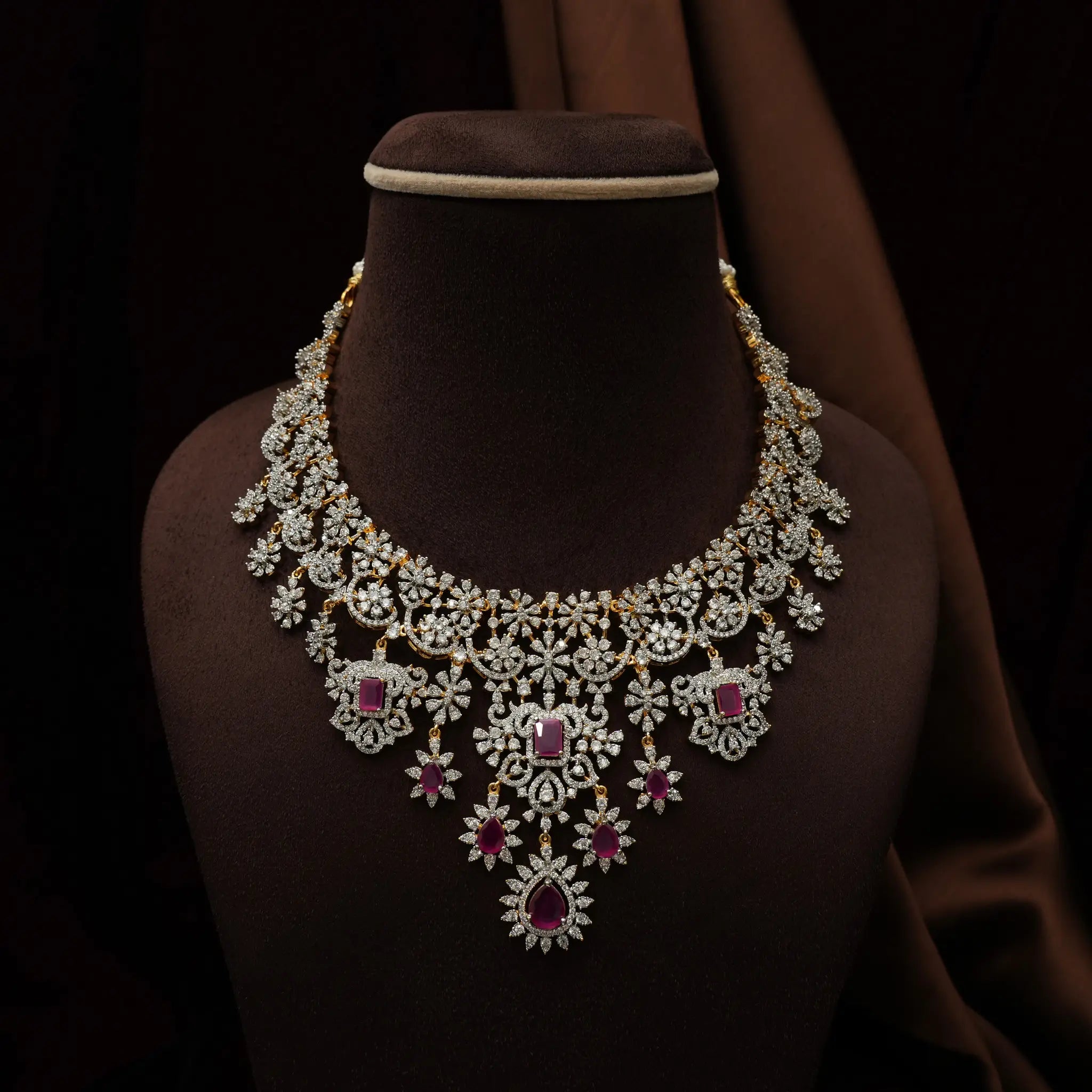 Vahnika Zircon Necklace - Ruby