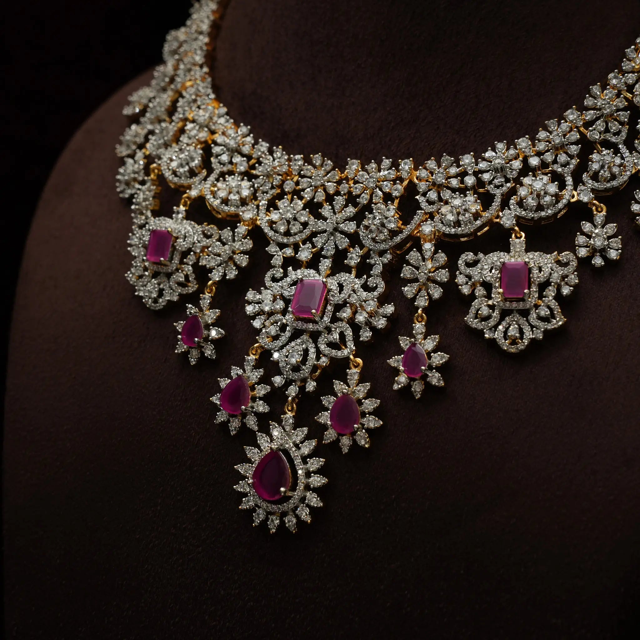 Vahnika Zircon Necklace - Ruby
